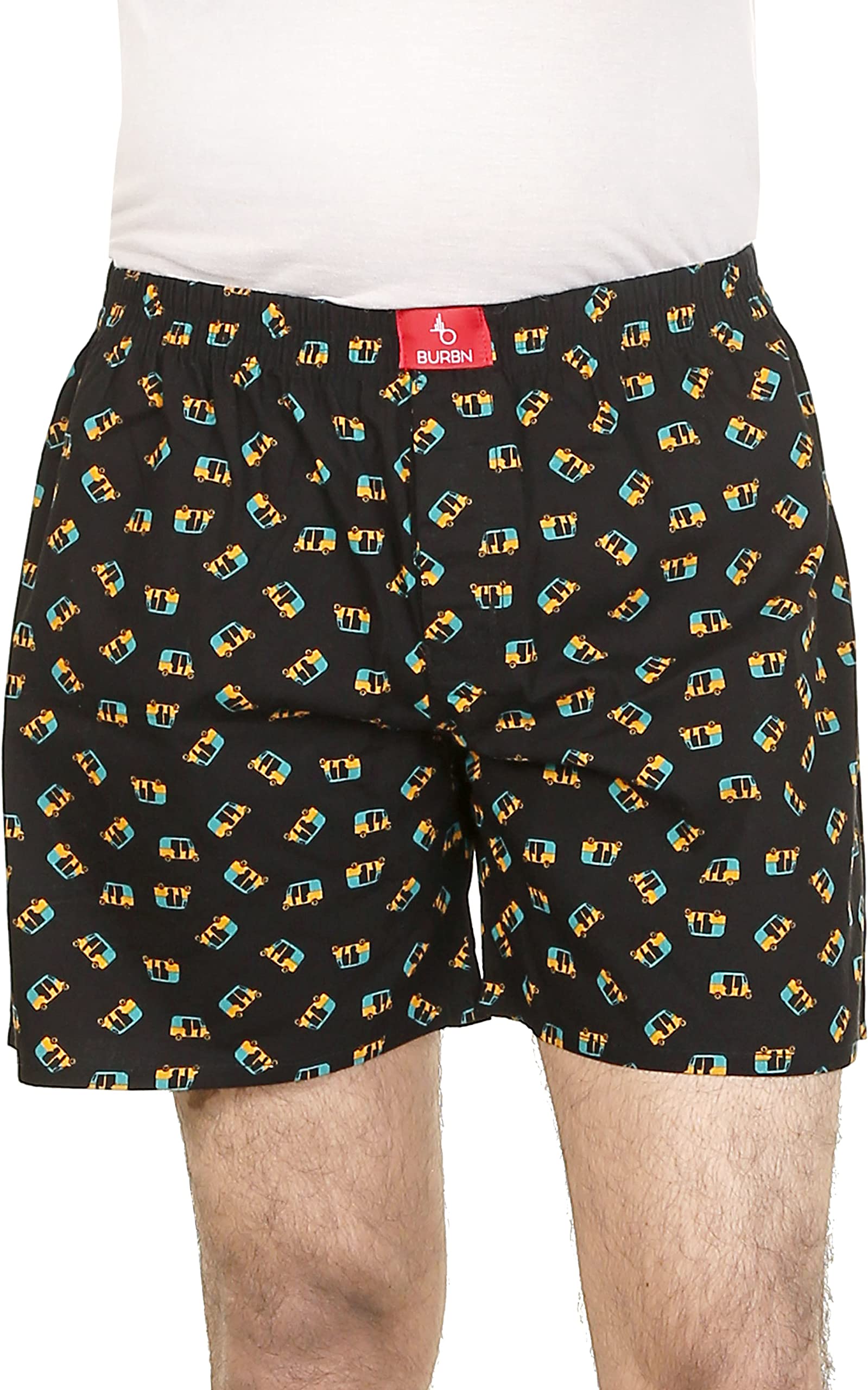 Men Casual Printed Boxer - Black, L |BXR17|-image-11