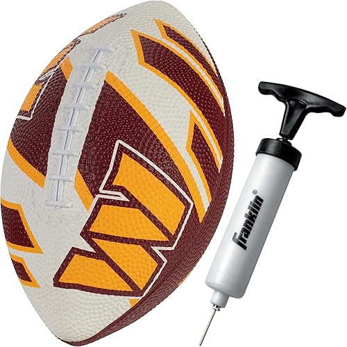 Vista 42 de Franklin Sports NFL Team Footballs - Rubber Youth Mini Balls for All Teams - Kids 8.5" Football + Air Pump Sets - Official NFL Licensed