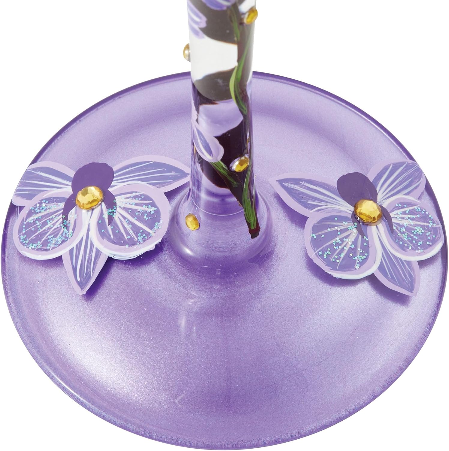 Enesco Designs by Lolita Butterfly Jubilee Hand-Painted Artisan Wine Glass, 15 Ounce, Multicolor - Image 5