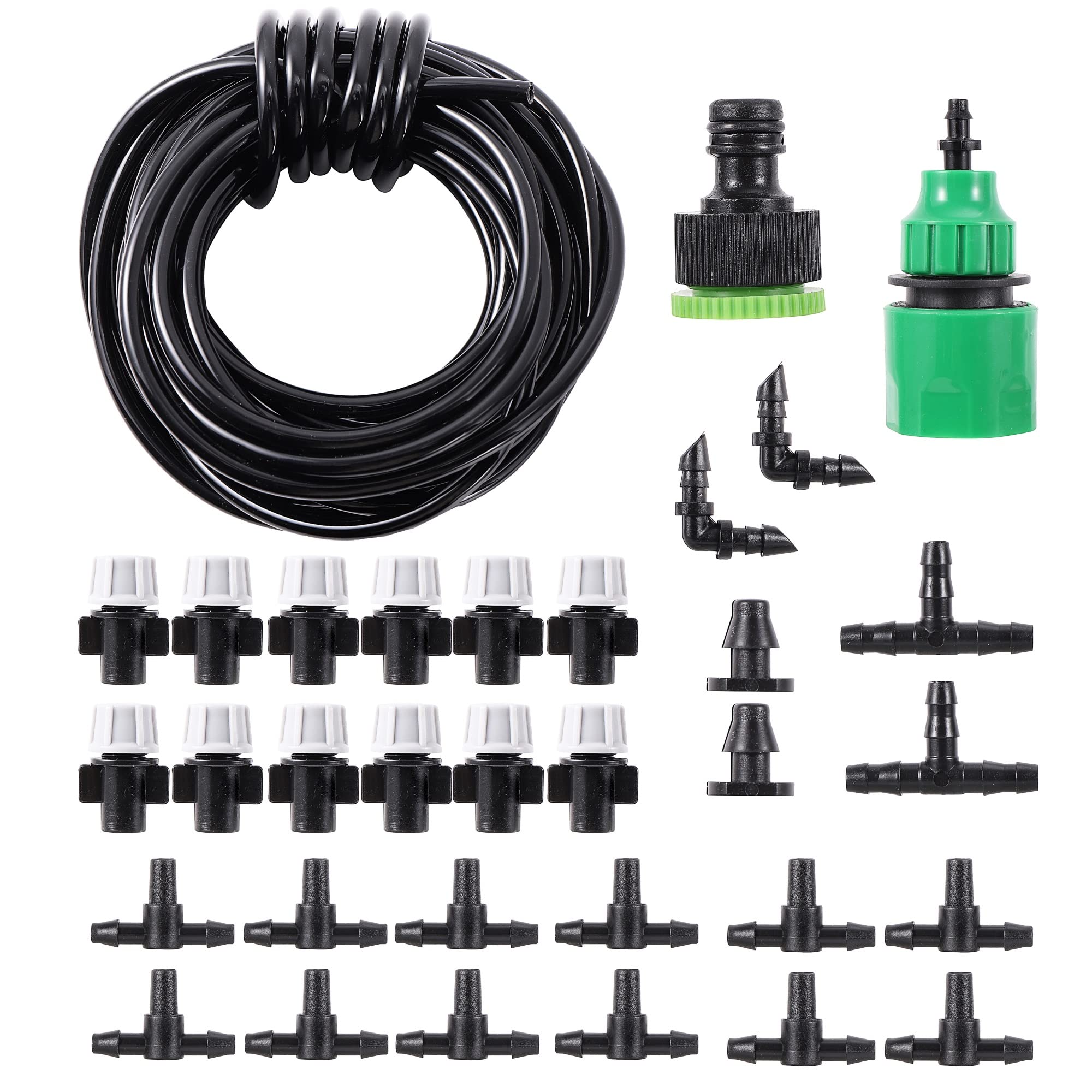 Système d'irrigation de tuyau de jardin avec tête de pulvérisation automatique et té 4/7