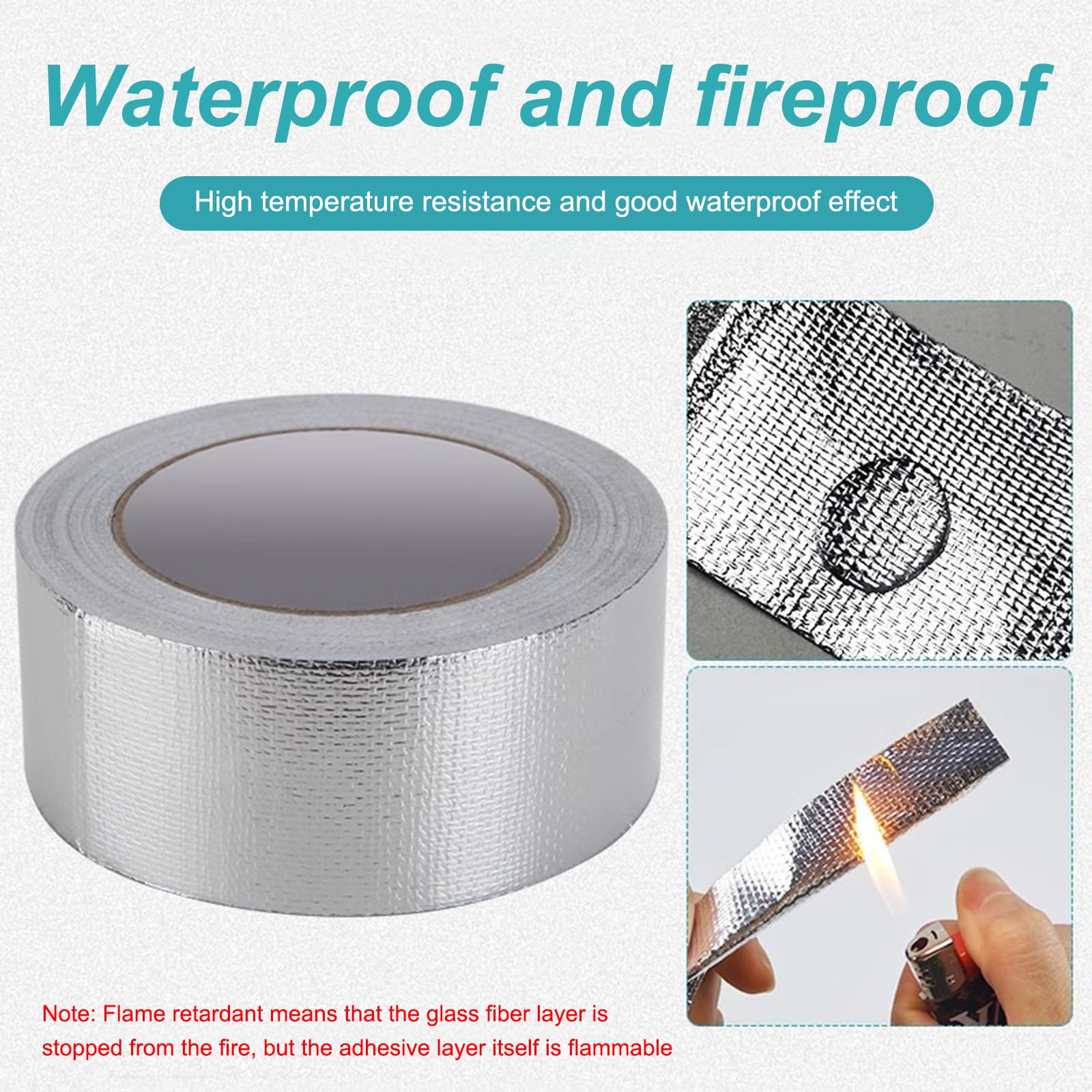 Nastro Adesivo Alluminio Con Rete Fibra Di Vetro TUKA - 50mm X 50m - Per Riparazioni E Isolamento - Foto 10