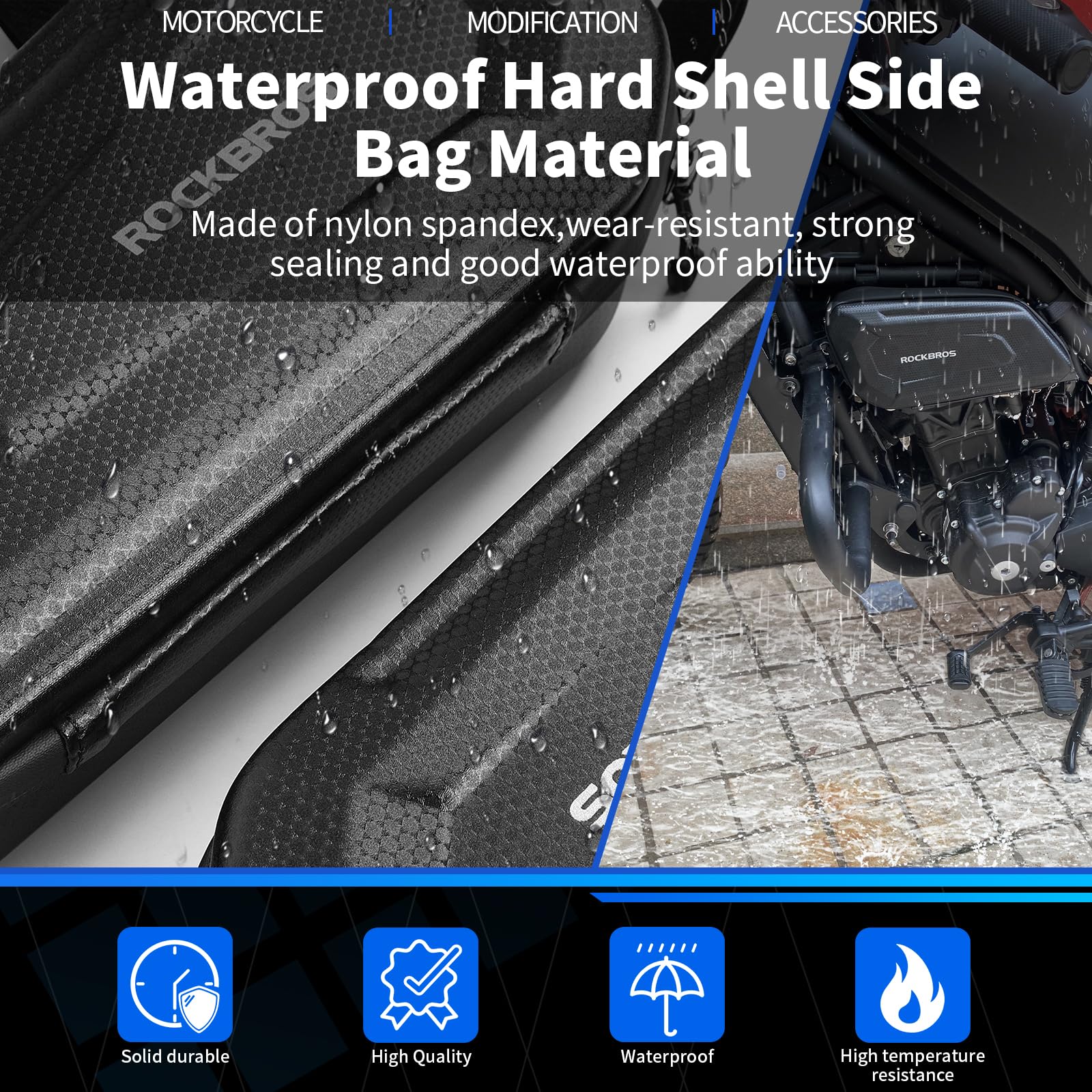 Motorrad-Seitentasche 1.5 L Hartschalen-Werkzeugtasche | Kompatibel mit Honda Rebel CMX250/300/500/1100, Wasserdicht, Satteltasche, Linkes und rechtes Set