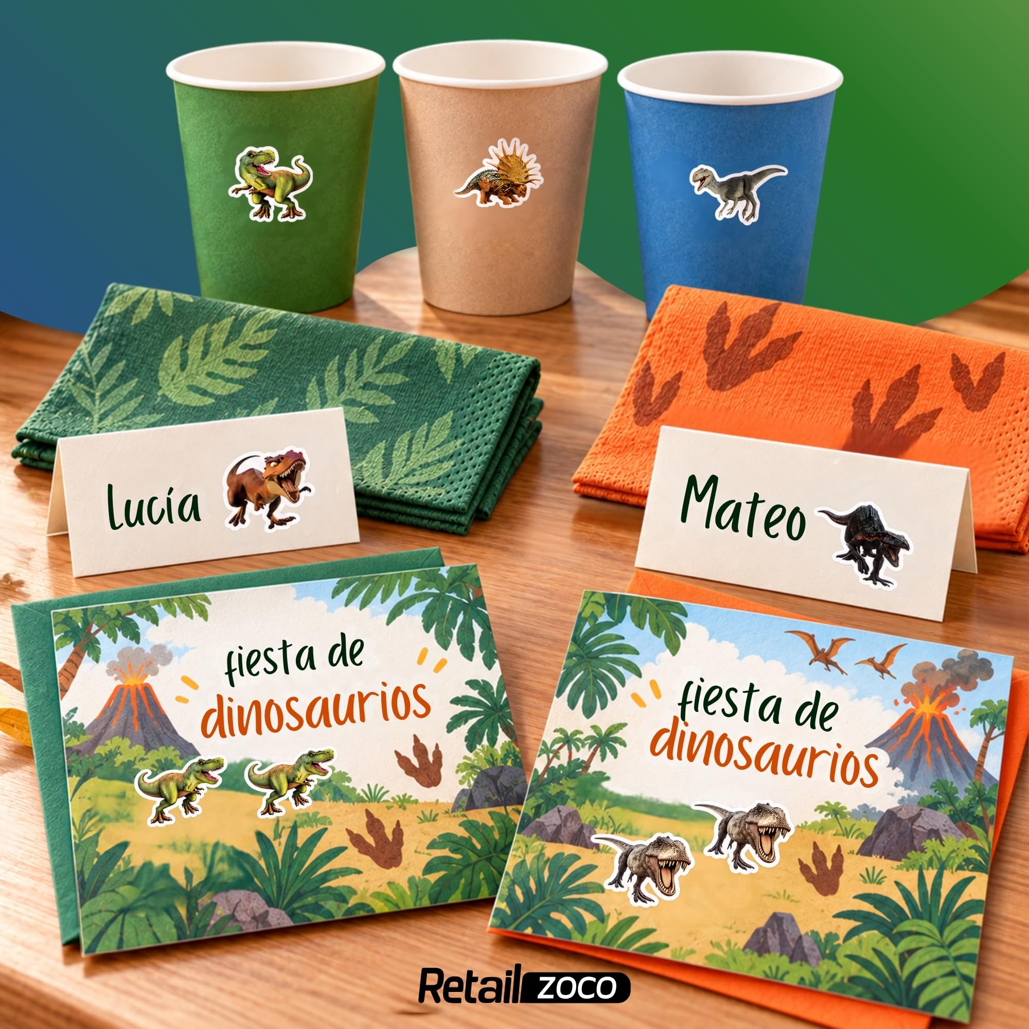 Rollo Pegatinas Dinosaurios para niños, animal stickers, 3 Unidades - imagen 5