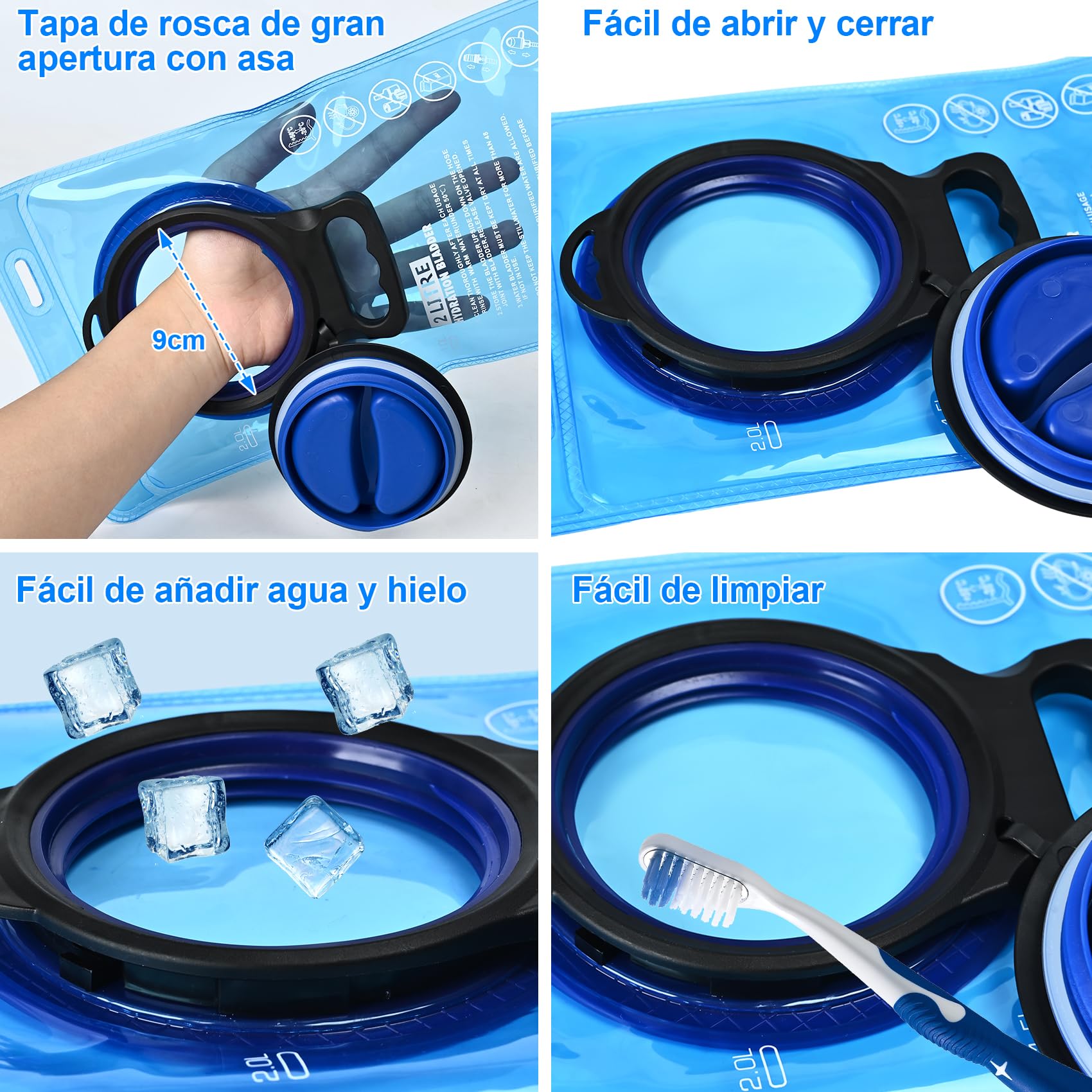 Bolsa de hidratación de 1,5 L, 2 L, 3 L, sin BPA, a prueba de fugas, gran apertura, bolsa de almacenamiento de agua, mochila militar, bolsa de almacenamiento de agua para ciclismo, senderismo,