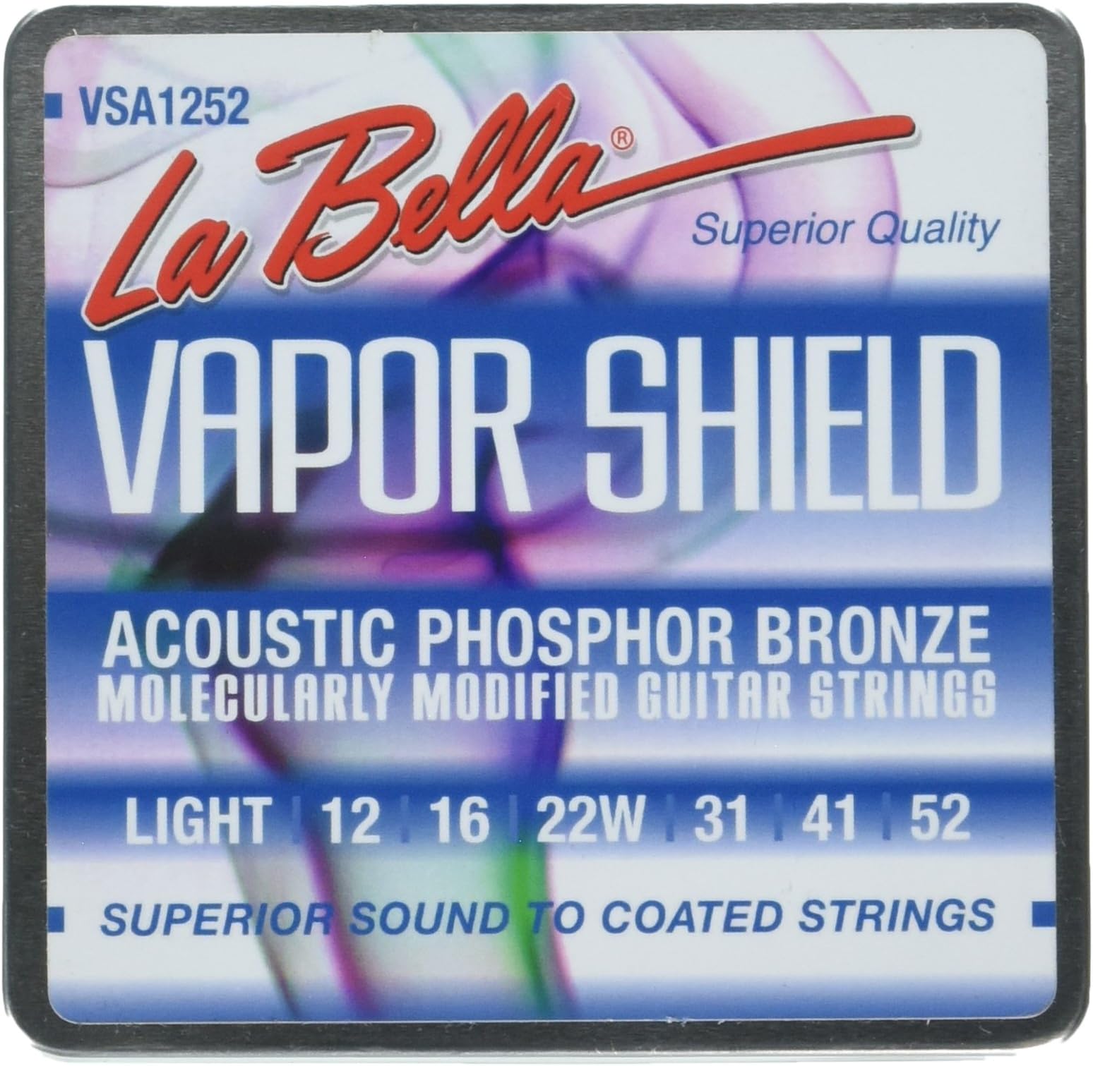 La BellaVSA1252 Vapor Shield Acoustic Guitar Strings - Light 12-52