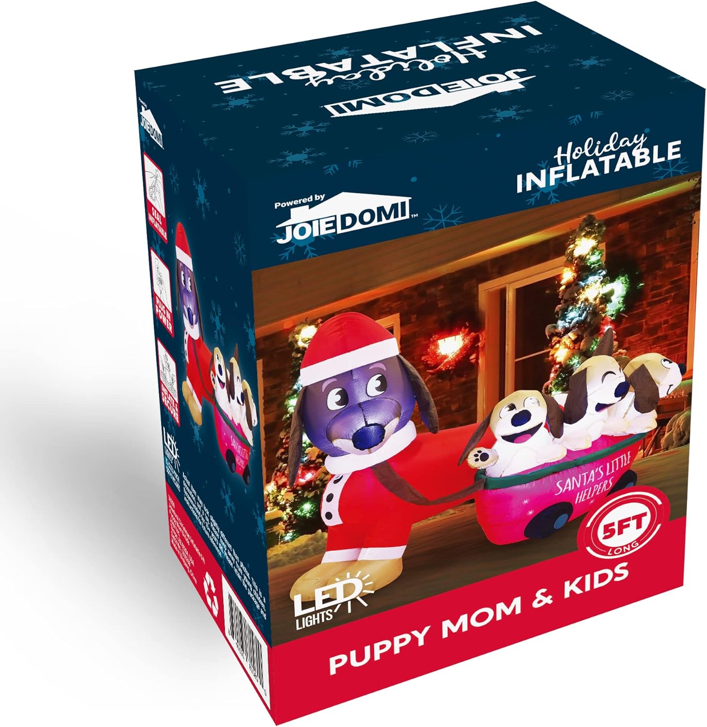 Joiedomi Christmas Puppy Inflatable with Built-in LEDs, Self-Inflatable for Dachshund Blow Up Yard Decoration Xmas Party Indoor, Outdoor Yard Garden, Lawn Winter Décor - Image 8