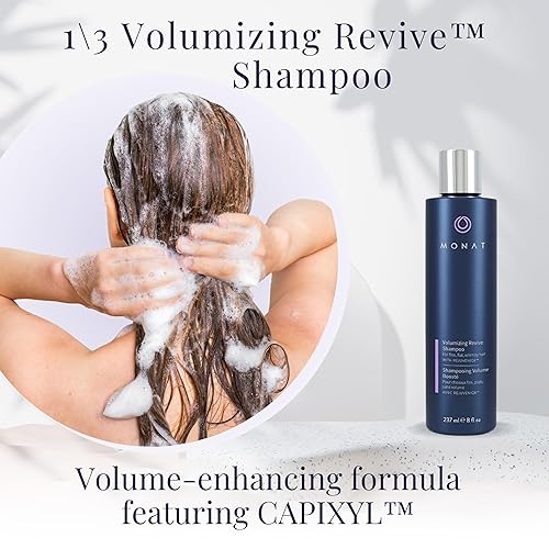 Miniatura 3 de MONAT Revive Sistema de Volumización  Productos para engrosar el cabello y dar volumen  Set potenciador de volumen para el cabello con champú Revive