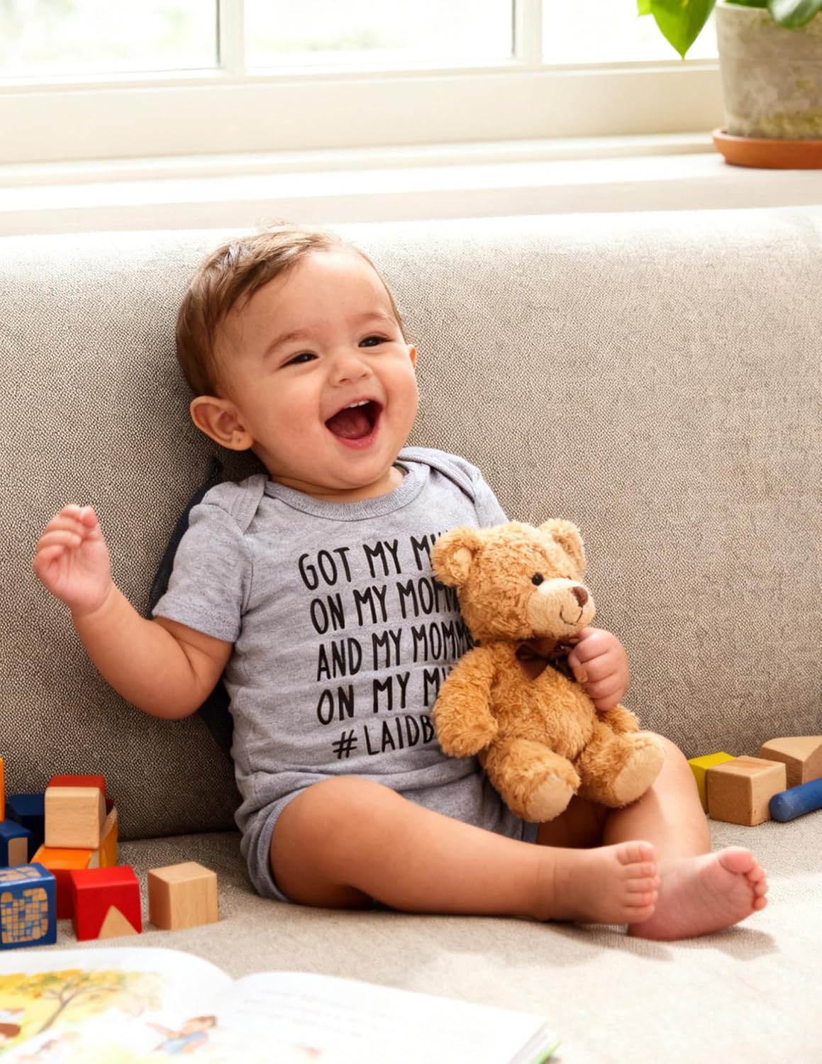 RAISEVERN Baby Boys Girls Clothes Infant Romper Newborn Bodysuits Funny Outfit 0-12 Months