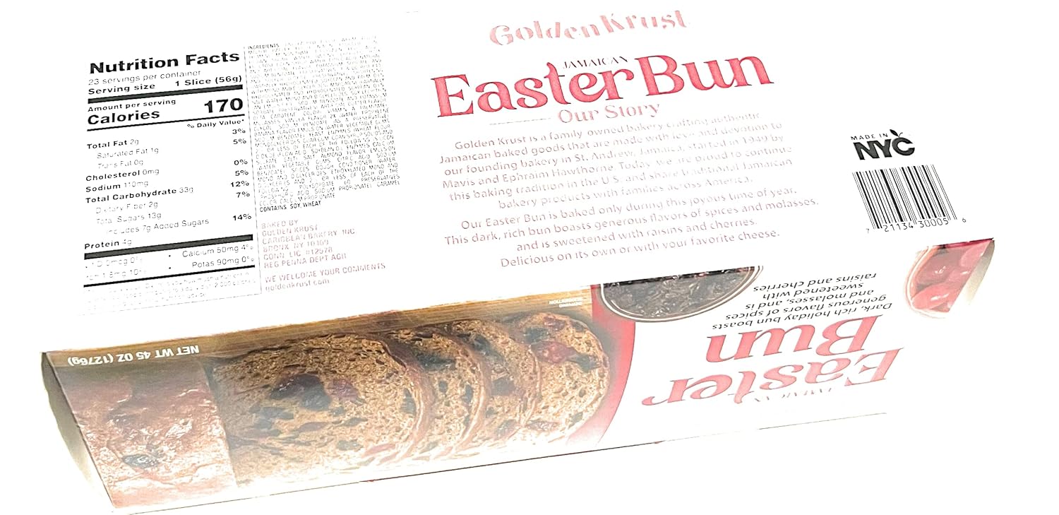 Golden Krust Fruity Easter Bun 4lb (48 Oz) (Best Tasting, Juiciest Easter Bun Ever!!!!)