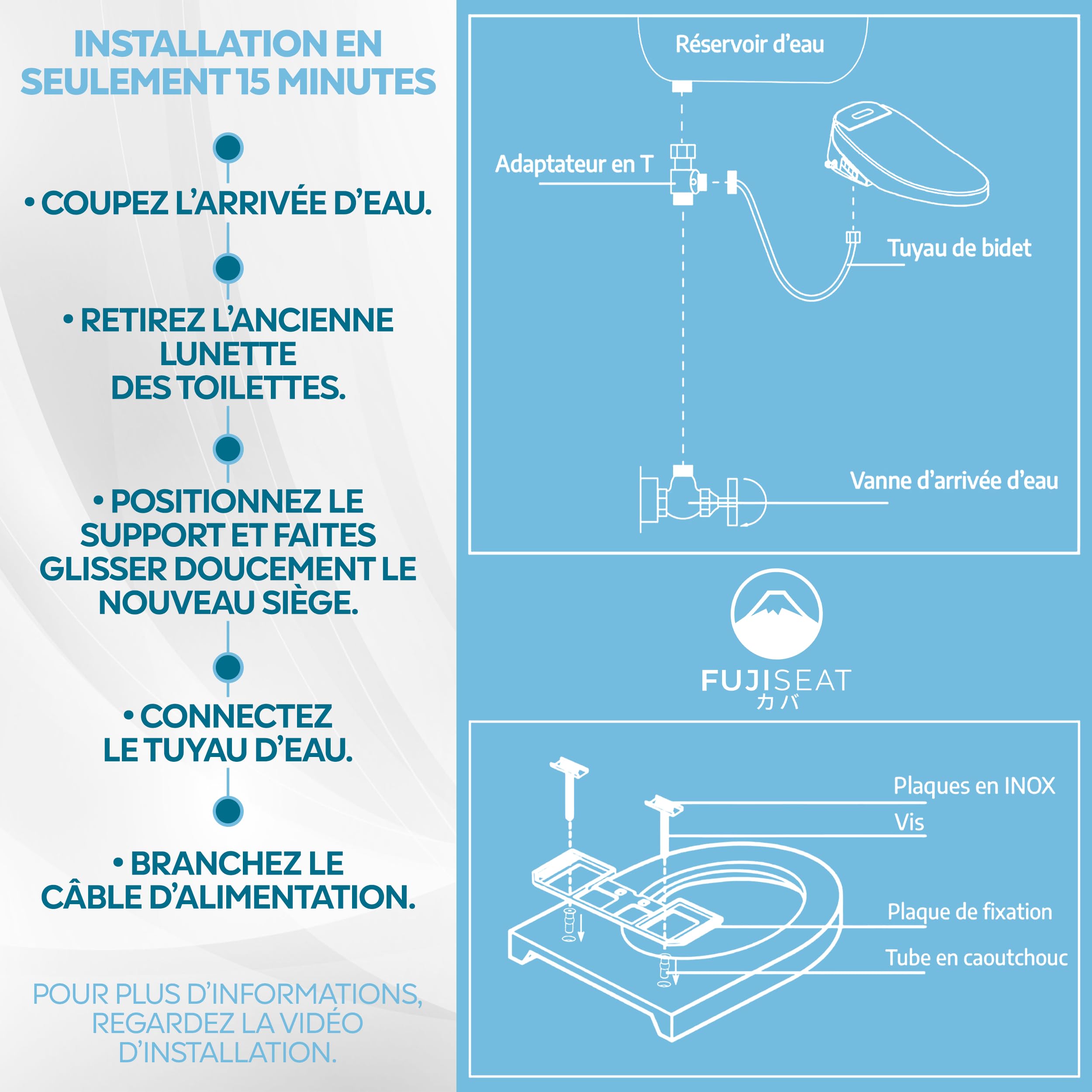 Marque Française - Siège Toilette Japonaise Intégral I Abattant WC Electrique I Séchant & Lavant avec cuvette Japonaise Innovante et Chauffante, Télécommande en Français I Confort & Élégance Japonais