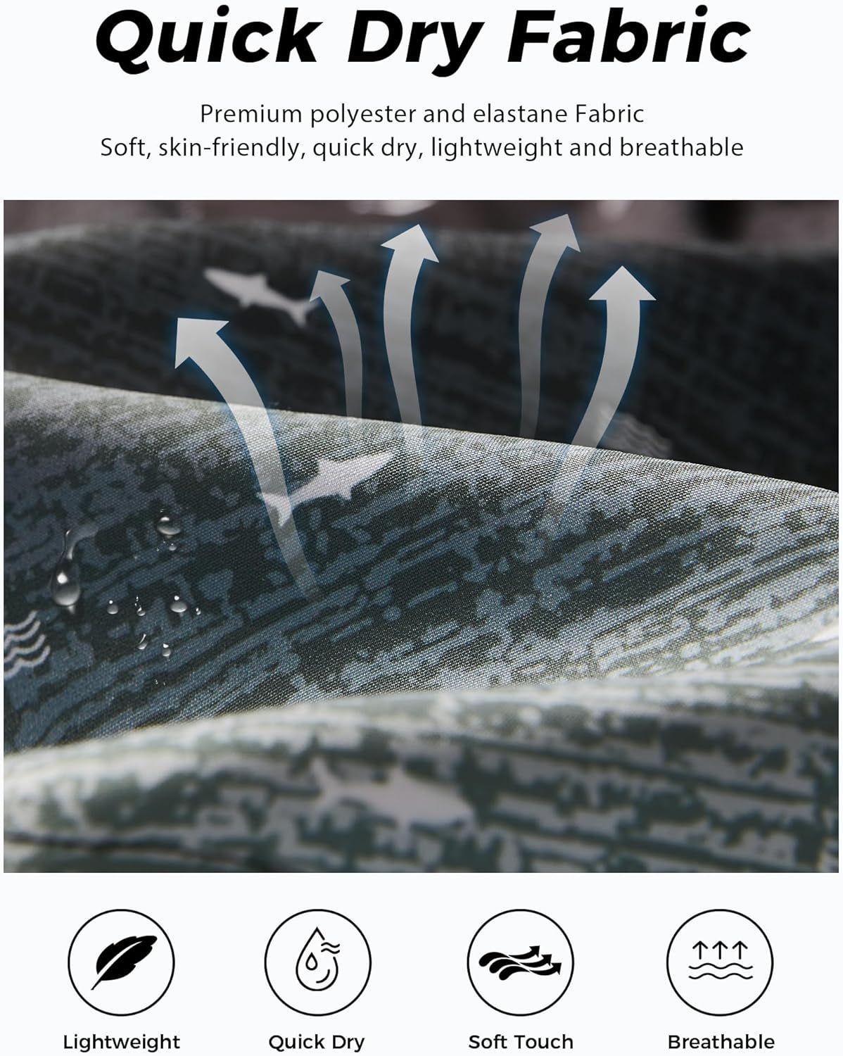 zeetoo Mens Swim Trunks with Compression Liner 9" Inseam Quick Dry Swim Shorts with Zipper Pockets Bathing Suit - Image 6