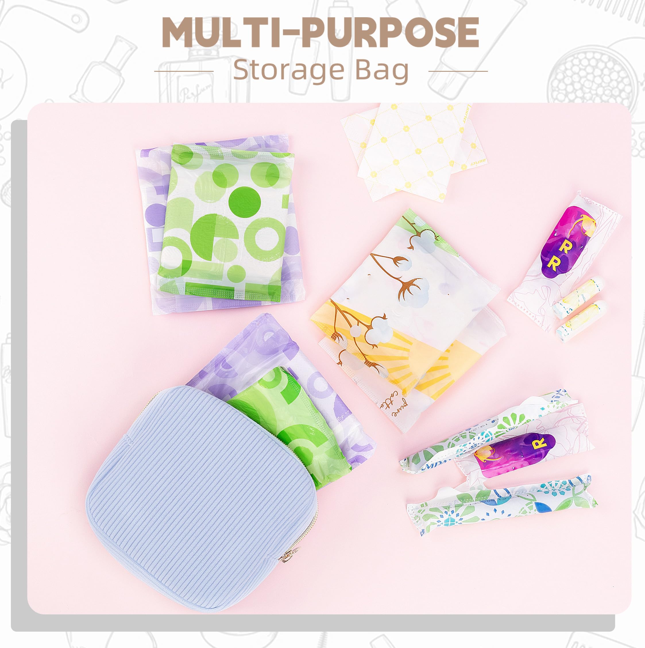 Tampon, podpaski higieniczne, torba do przechowywania podpasek higienicznych, torba do przechowywania okresów, torba z zamkiem błyskawicznym, organizer, wkładki do karmienia, tampony, wiązki, prezenty