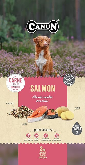Foto 2 de 4 de CANUN Pienso para Perros Adultos con Salmón Fresco Sin Cereales Alimento seco para Perros 3 kg Canun Fresh…