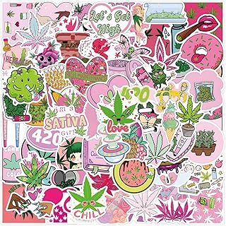 110 Pcs Green Weed Stickers Weed Sticker for Laptops Water Bottles Flowe...