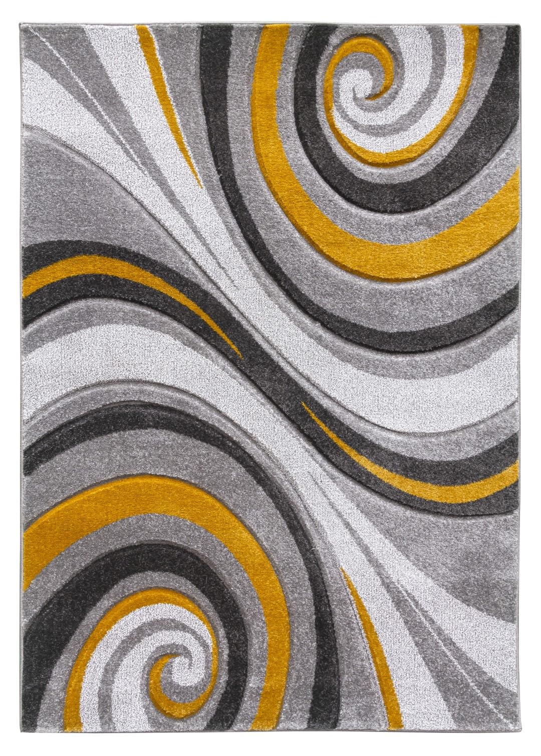 SrS Rugs® Impulse - Area Rug for Living Room, Bedroom, Hallway Runner Rug - Abstract Geometric Design - Provides Home with Comfort and Warmth (Spirals Ochre, 67cm x 240cm) — image 1