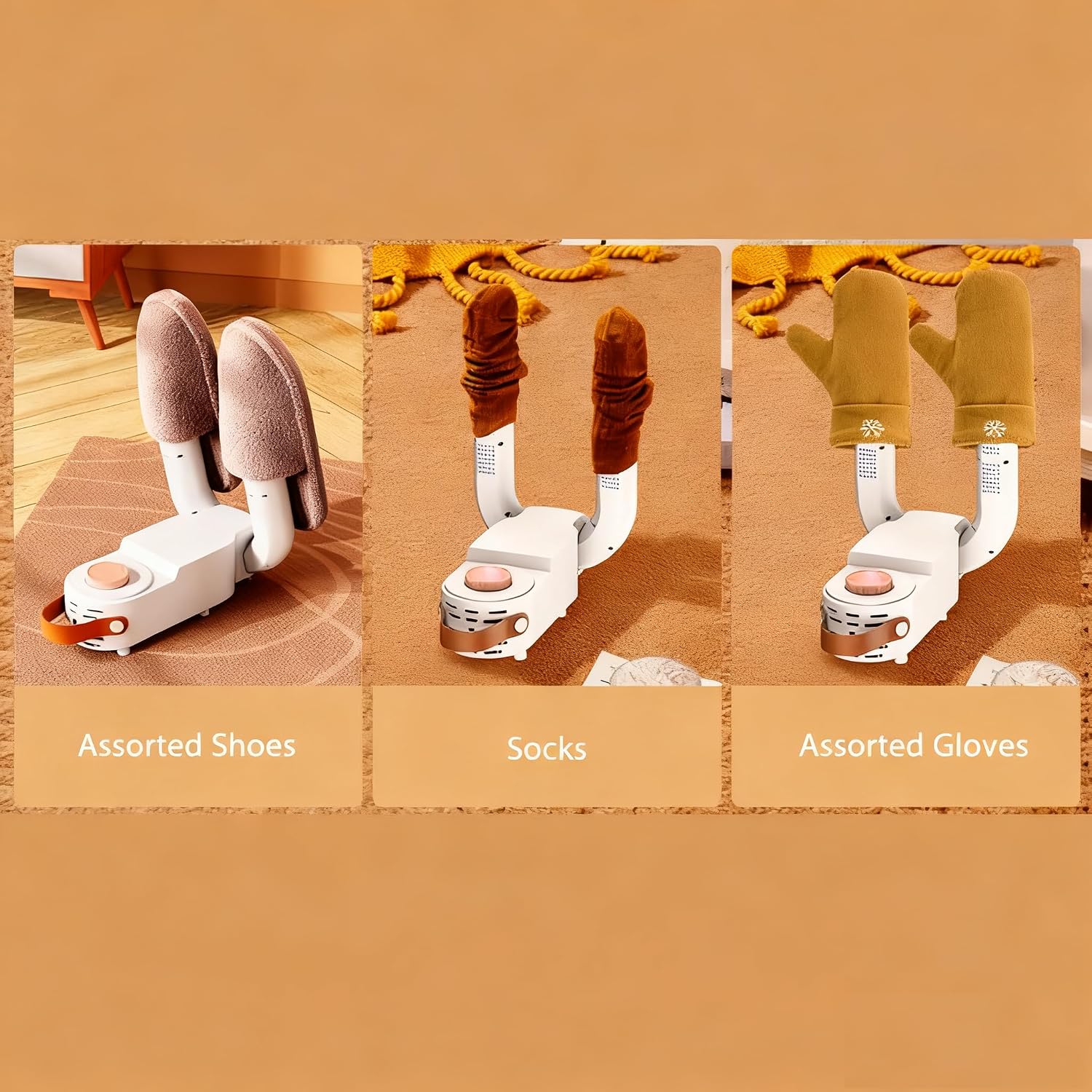 Tissting Shoe Dryer Electric Timing Constant Temp Boot Warmer with Folding Rack, 360 Degree Shoes Drying Machine for Sneakers Boots Gloves (US 110V)