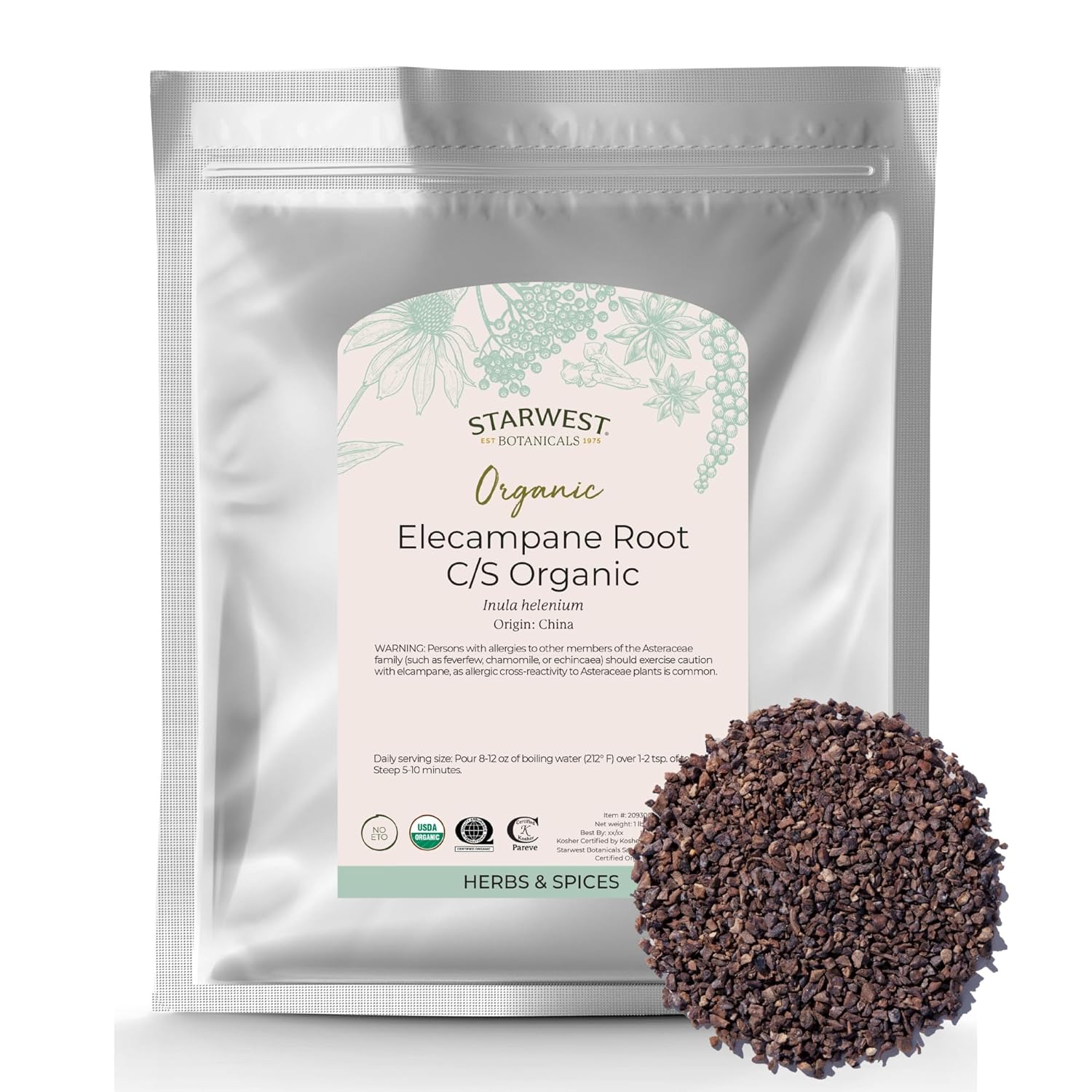 Té de Hierbas de Raíz de Elecampane Orgánico 1 lb