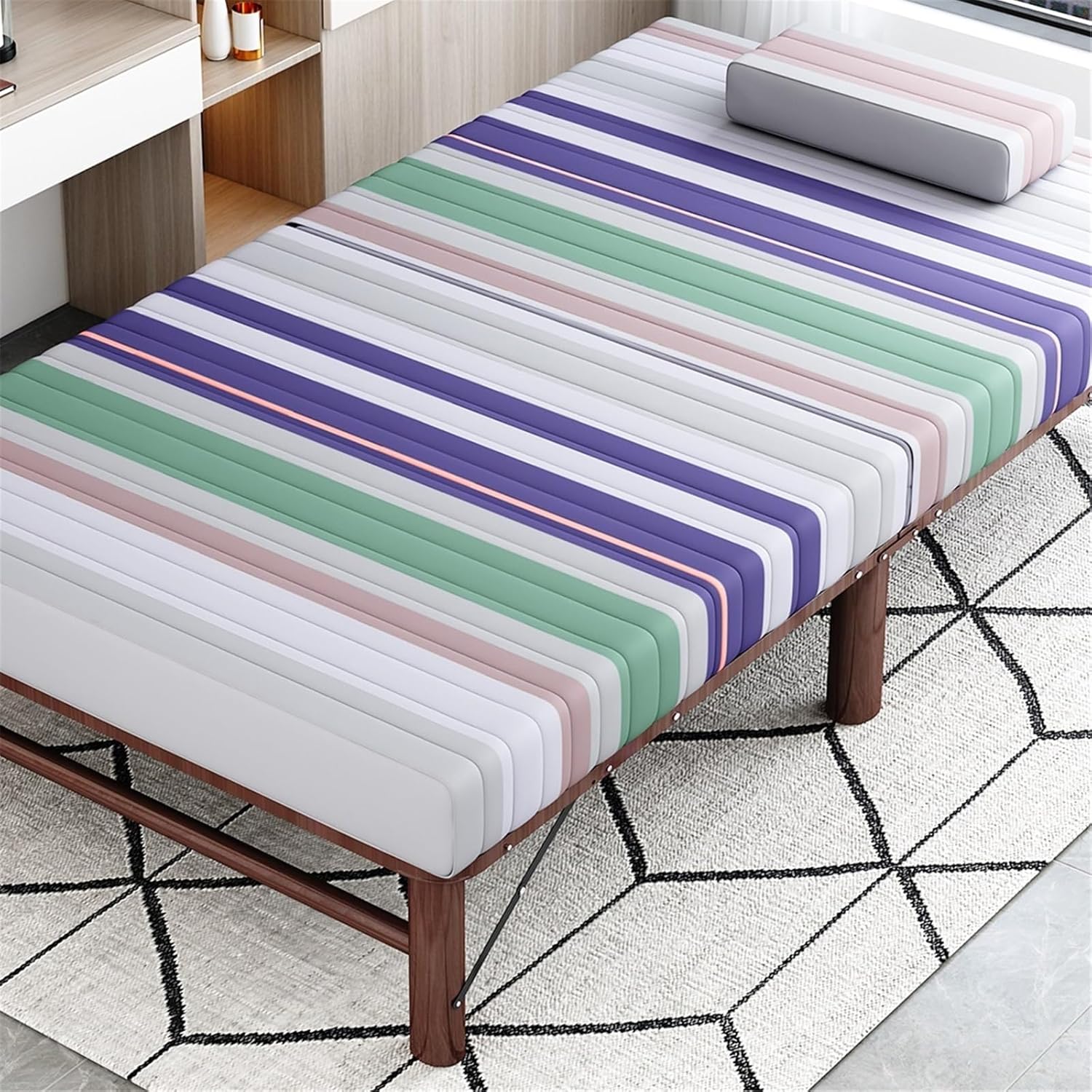 Camping Bed Office Nap Foldable Bed with Adjustable Backrest, Stable and Space Saving Folding Bed(Medium)