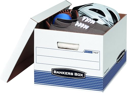Vista 11 de Bankers Box Paquete de 20 cajas de almacenamiento de archivos de servicio mediano con tapas, montaje de plegado rápido, carta/legal, STOR/FILE