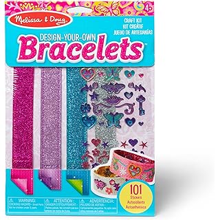 Melissa & Doug Design-Your-Own Bracelets with 100+ Sparkle Gem & Glitter Stickers, Kids Snap Bracelets, Stickers & Jewelry Crafts, Preschool Toys for Girls & Boys Ages 4+
