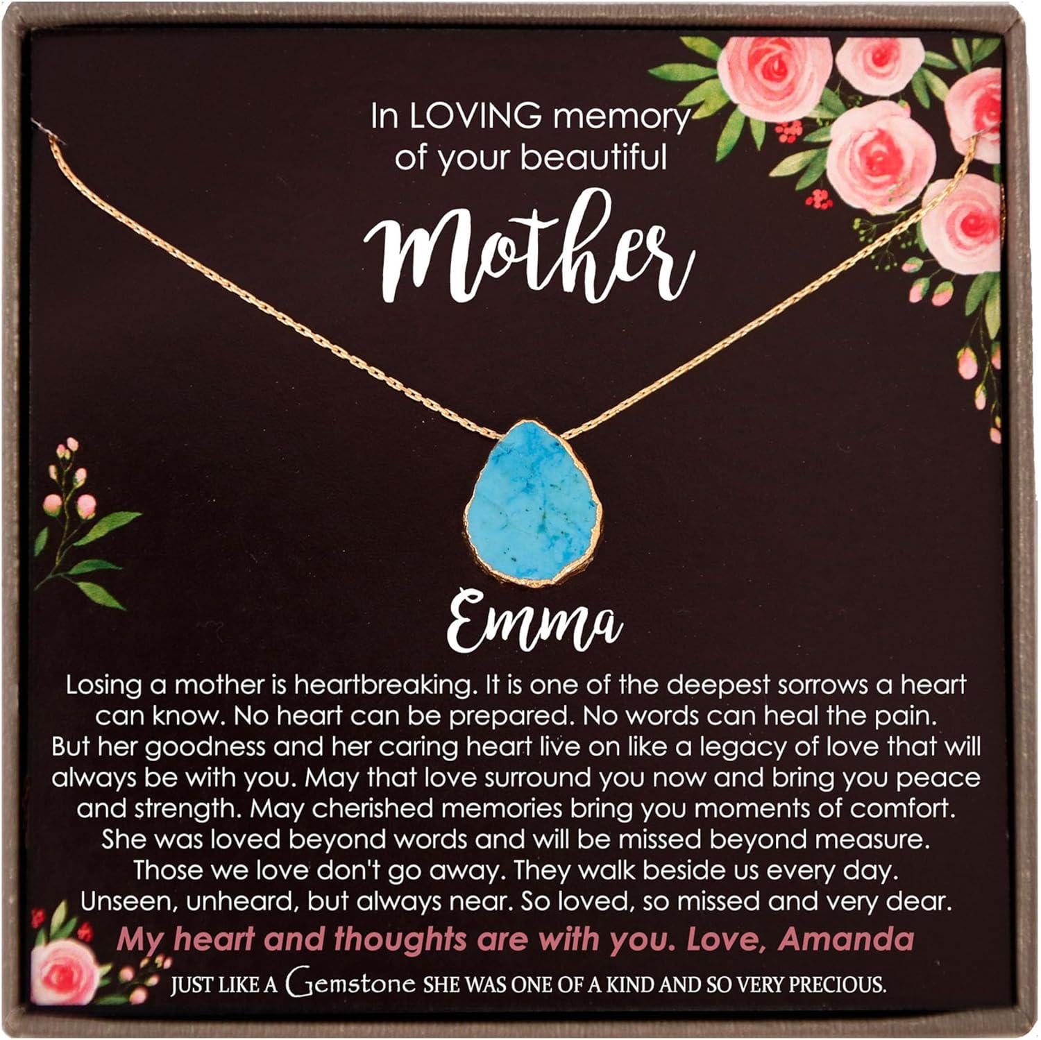 Be Wished Loss of a Mother Sympathy Gifts, Handmade Necklace with Meaningful Message, Ready to Give Jewelry