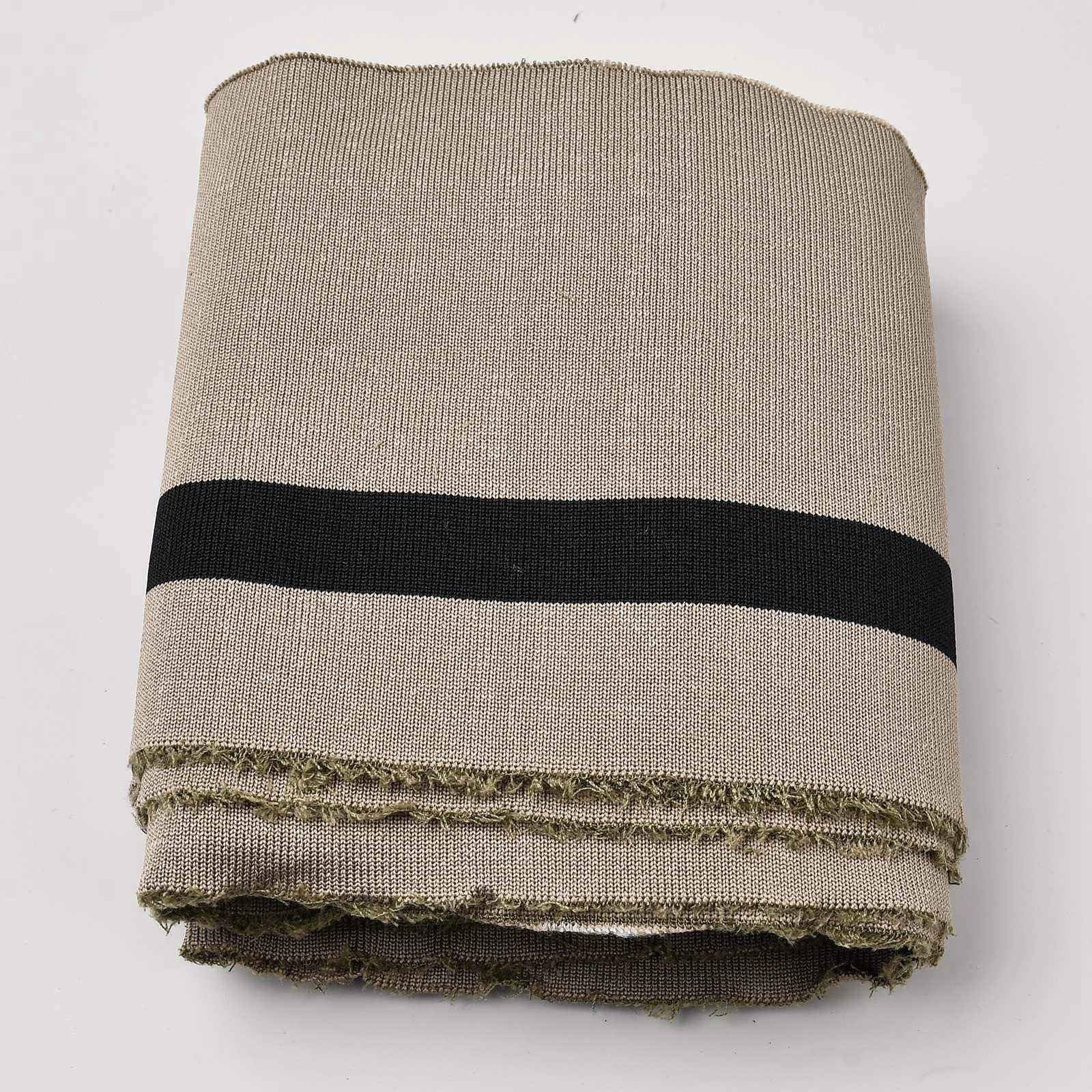 BENECREAT 6 piezas de tela para puños acanalados, tejido acanalado elástico de poliéster de 91 x 15 cm para puños de sudaderas, mangas de chaquetas y proyectos de costura, bronceado