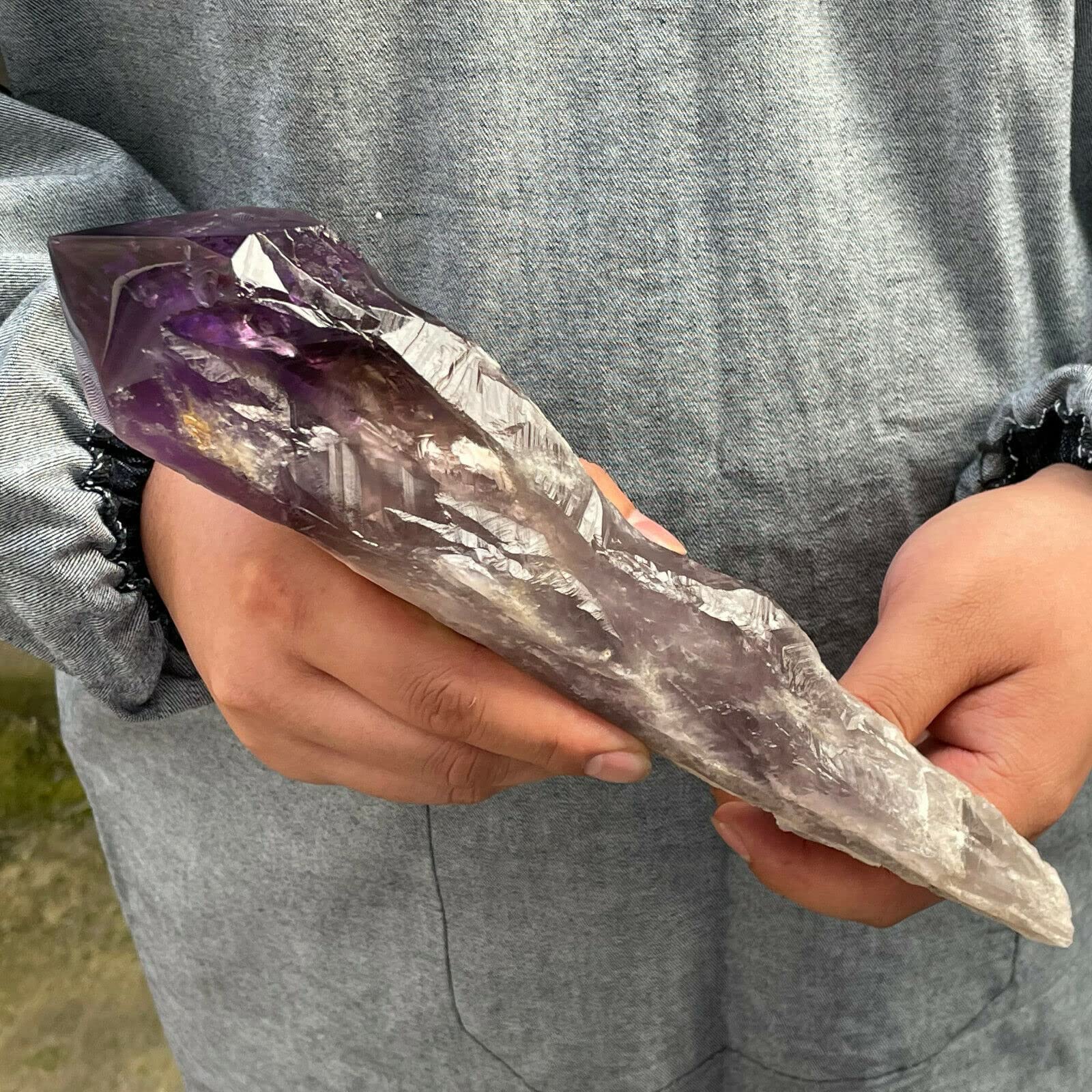 Amazon.co.jp: 1.84LB 天然アメジスト クォーツ ワンド ポイント 標本