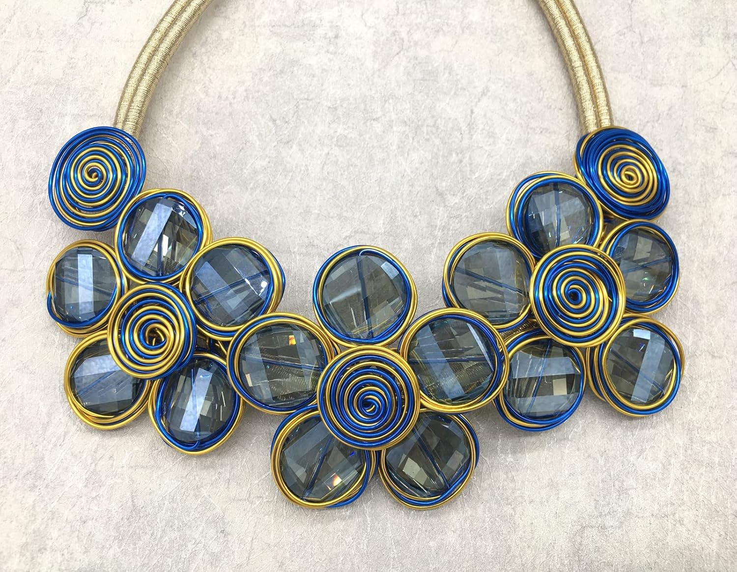 Statement Chunky Flower African Necklace For Women Tribal Fashion Costume Jewelry Earring Sets Unique Big Colorful Rhinestone Crystal Pendent Collar Choker Bib Handmade - Image 5