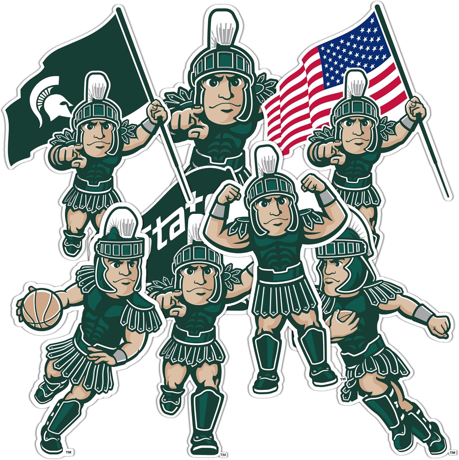 Desert Cactus Michigan State University Sticker Spartans MSU Sticker Vinyl Decals Laptop Water Bottle Car T2 (Type 2-2)