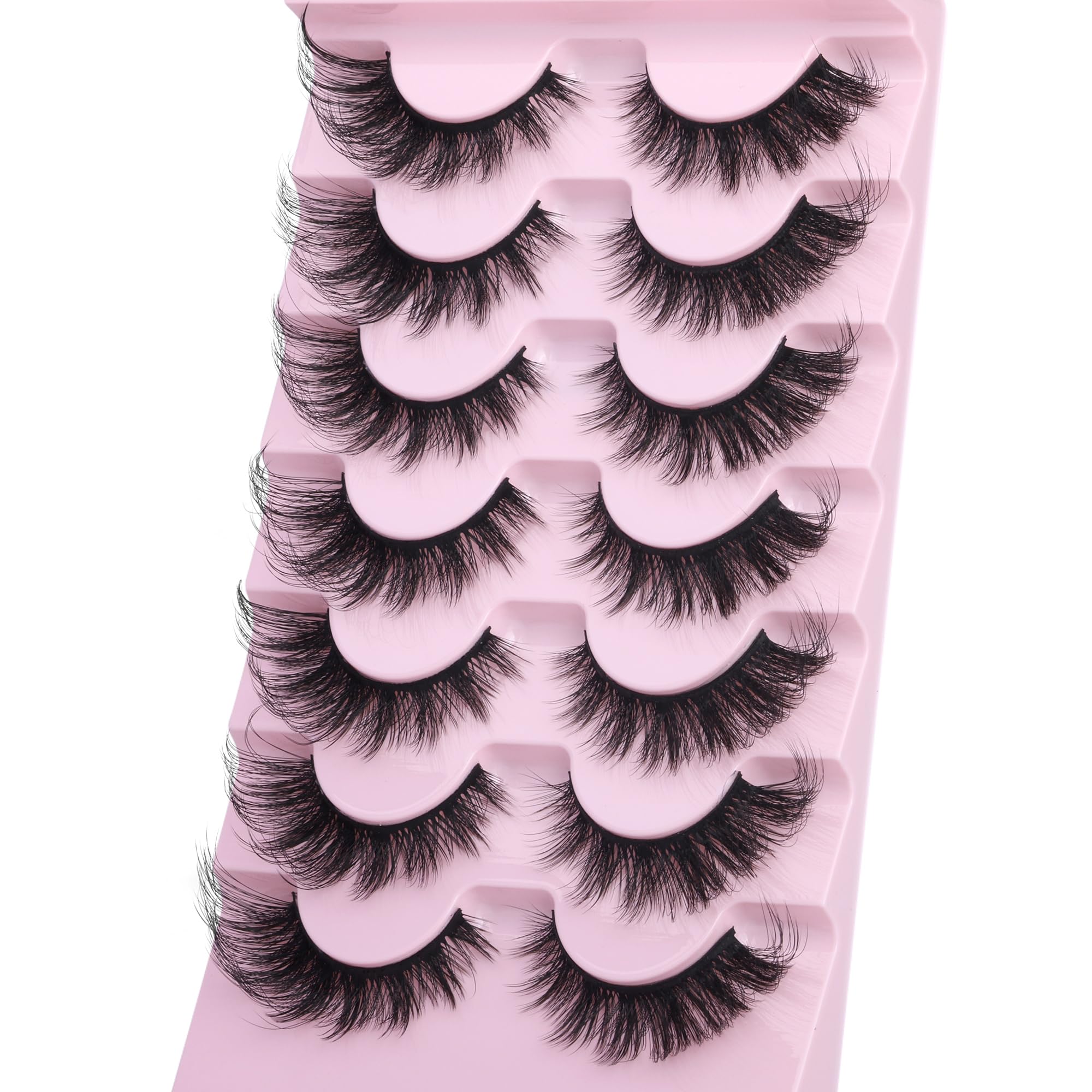Manga Lashes Look False Eyelashes Anime Lashes Mink Wispy Fluffy Spiky 3D Volume Eyelashes Pack Korean Japanese Asian Cosplay Fake Eyelashes Look Like Individual Cluster 7 Pairs by EYDEVRO: Fox Volume