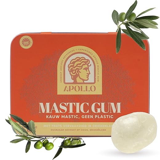 Apollo Mastic Gum – 100% Natuurlijk | Sterke Kauwgom uit Chios | Voor Kaaklijn, Mondgezondheid & Spijsvertering | 40g (40)