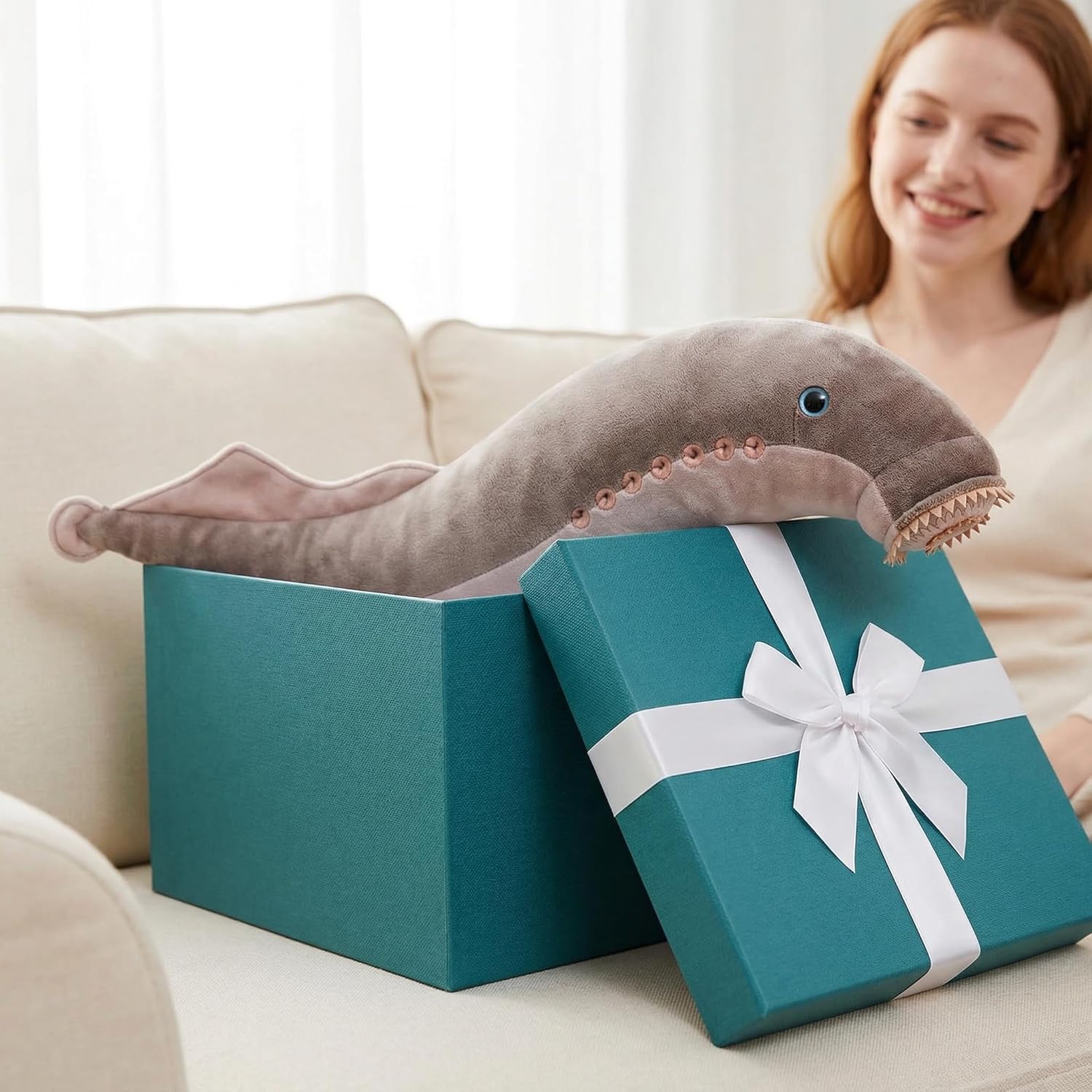 EEL Plush Toy - Realistic Lamprey Stuffed Animals 23in, Long Soft Sea Lamprey Plush Gift Collection for Kids Children