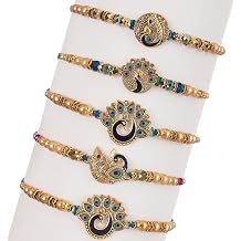TIED RIBBONS Rakhi for Brother Set of 5 | Rakhi for Bhaiya | Roli Tika - Raksha Bandhan Rakhi Bracelet for Brother | Rakhi Bhai Rakhi Thread Rakhi Set