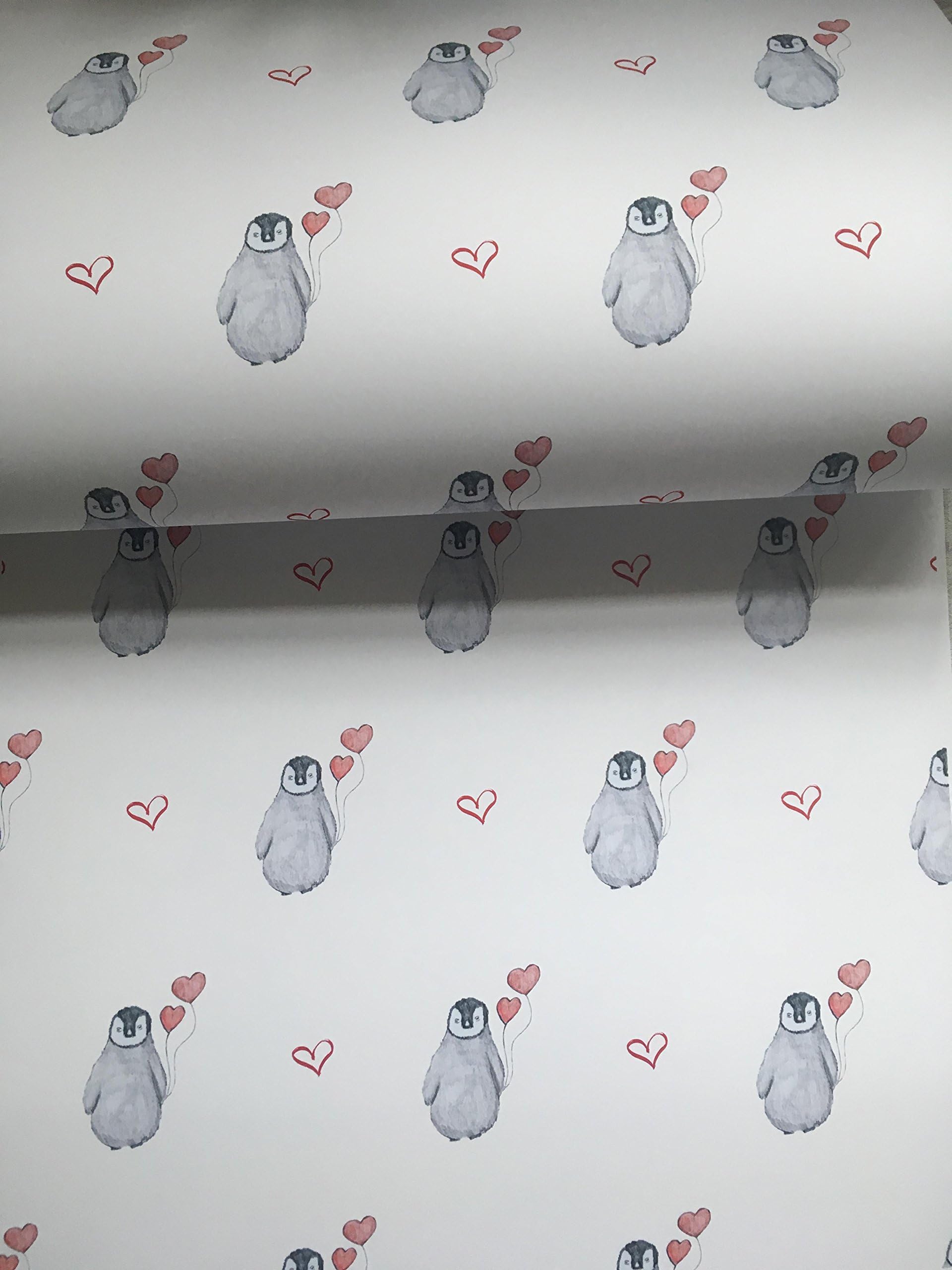 Penguin, Valentines Penguin, Wrapping Paper, Gift wrap, for Smaller Gifts, Read Description