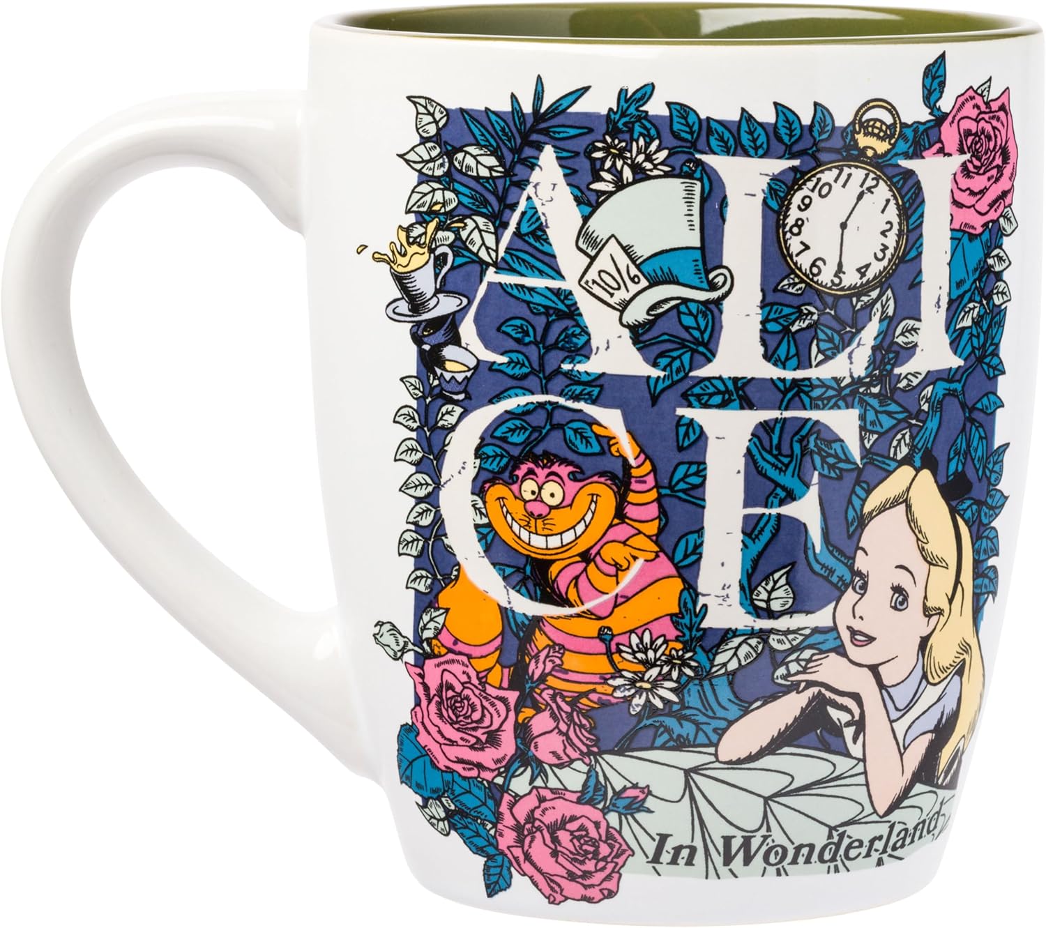 Silver Buffalo Disney Alice in Wonderland Featuring Alice and the Cheshire Cat Ceramic Mug, 25 Ounces - Image 2