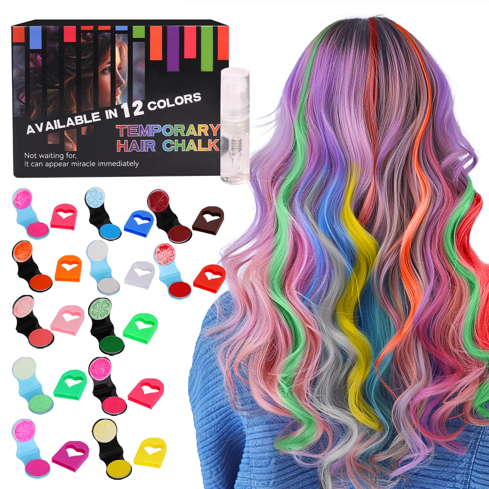 Haarkreide Für Kinder – 8 Farben, Temporär, Auswaschbar | Für Partys, Halloween & DIY-Styling