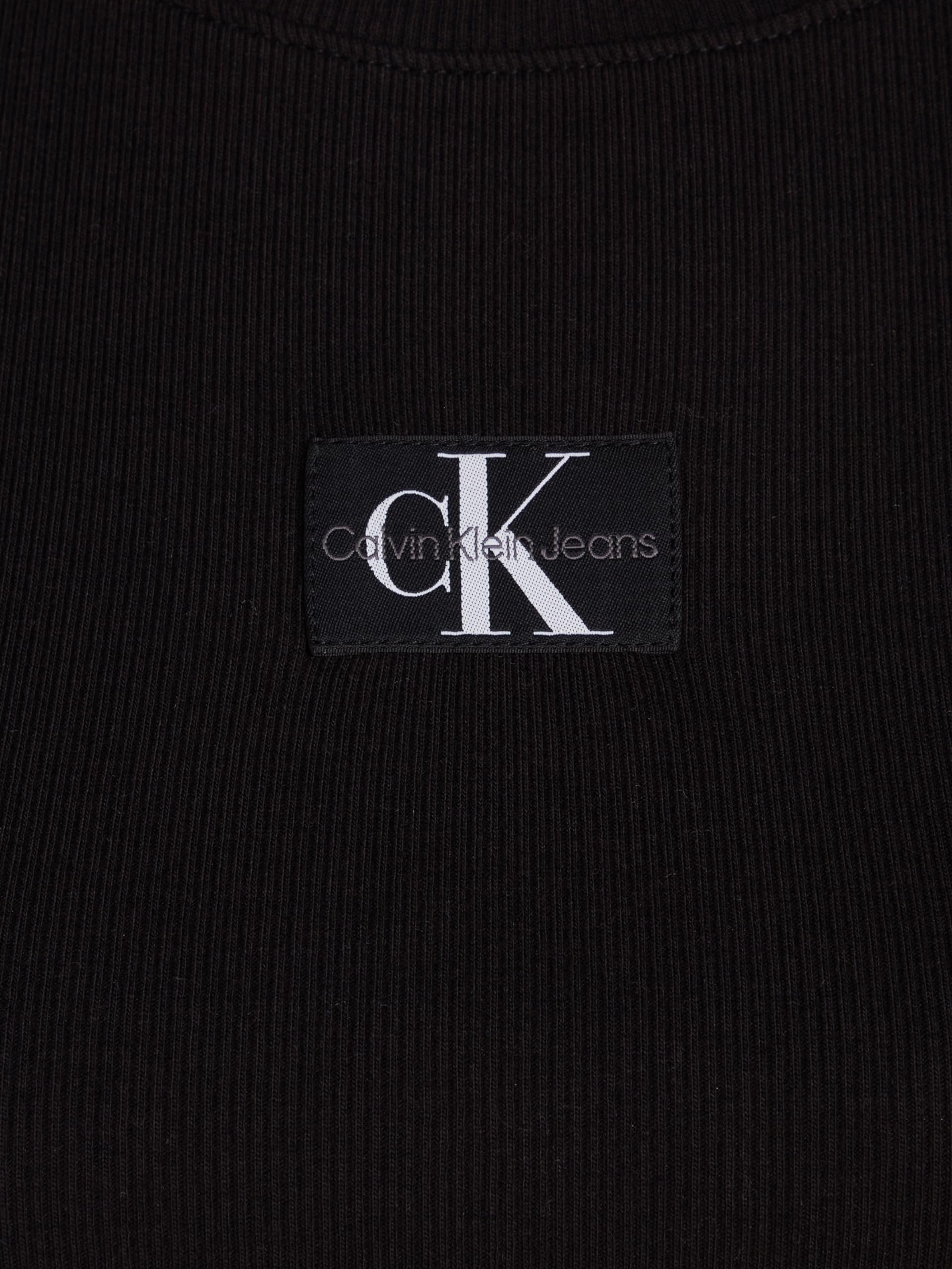 Calvin Klein Woven Label Rib Baby Tee J20j223552 Maglietta a Maniche Corte Donna