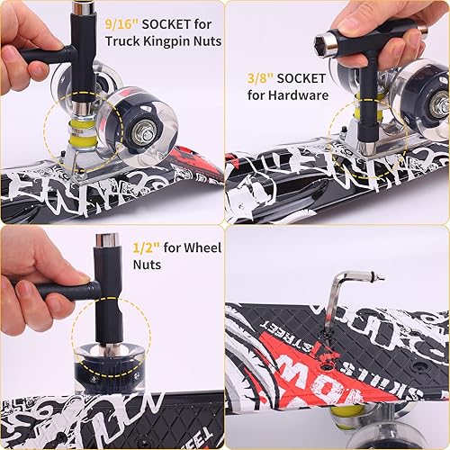 Vista 6 de Kqpoinw Skateboards Kids Ages 6-12, 22" Complete Skateboard, Mini Cruiser Skateboard for Kids Boys Girls Teens Beginners with Colorful Flashing