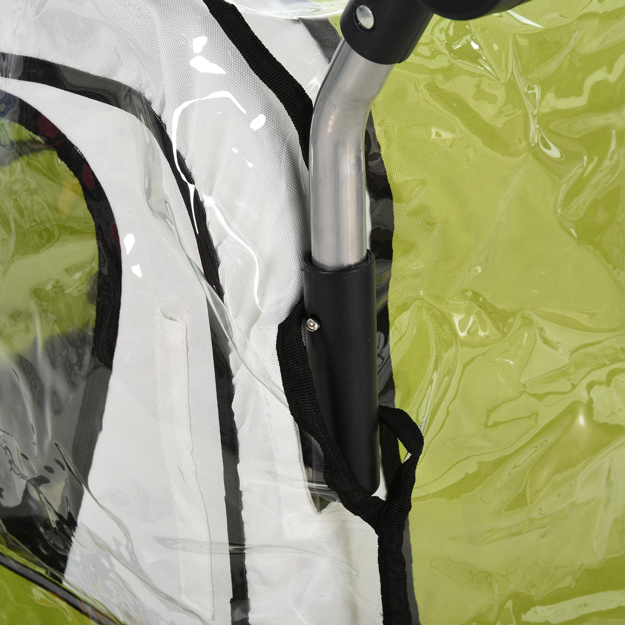 HOMCOM Faltgarage für Fahrradanhänger, Wasserdicht Abdeckung mit UV-Schutz, Regenschutz Regenverdeck für Fahrradanhänger Hundeanhänger Lastenanhänger, 76 x 61 x 61 cm, Transparent
