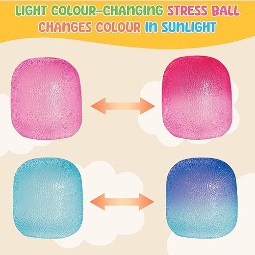 Miniatura 2 de Juguetes para ansiedad, pelotas antiestrés para niños y adultos, cambian de color en el sol, juguetes para ansiedad de azúcar de malta, bola de gel