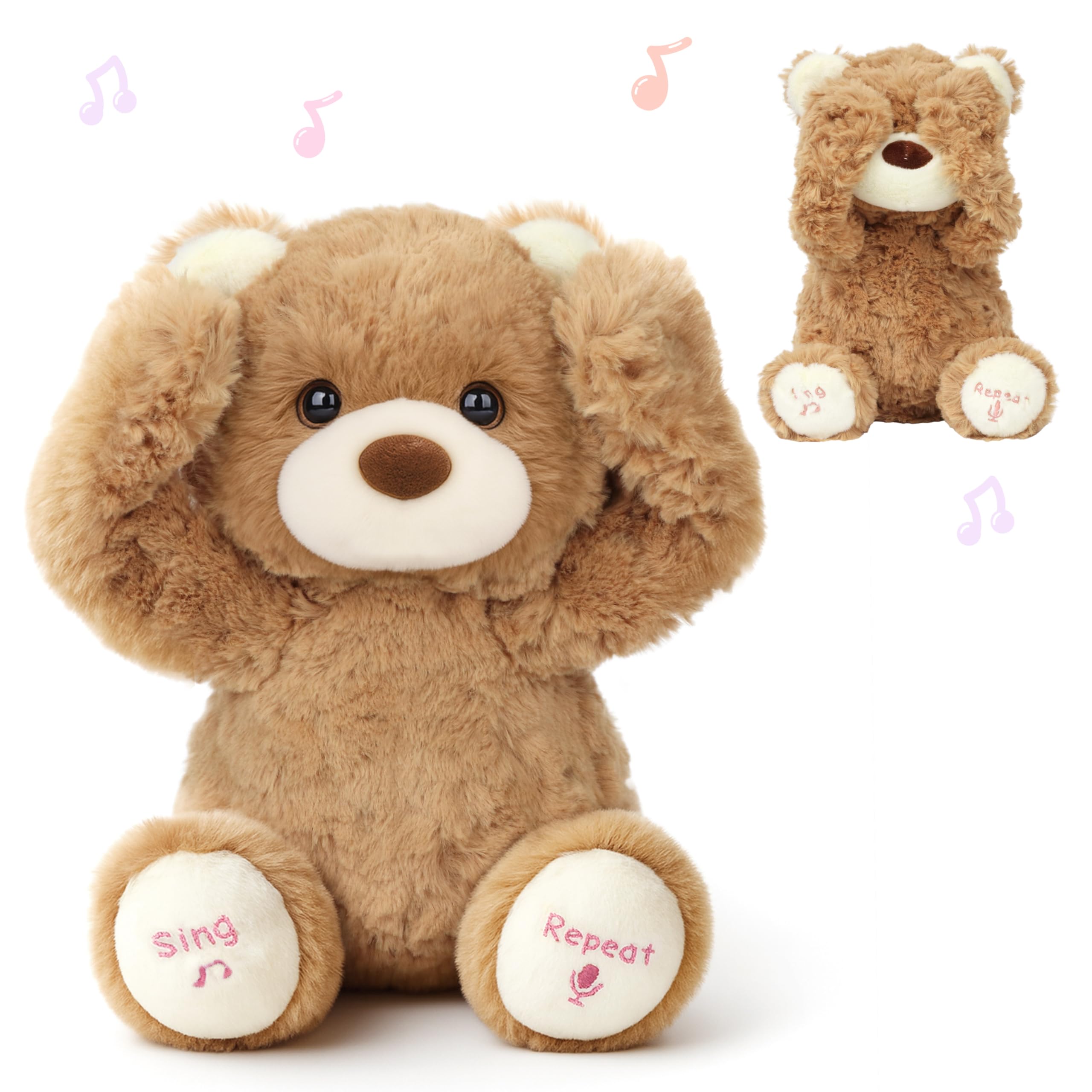 Amazon.com: Hopearl Peek A Boo Bear Interactive Repeats What You