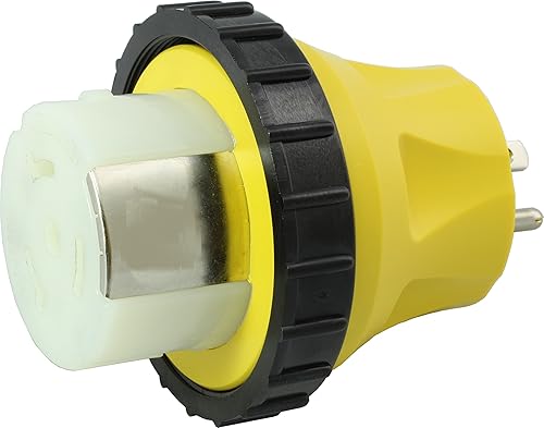 AC WORKS Adaptador desmontable marino RV de 50 amperios (5-15P Hogar 15A Plug-Compact)