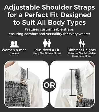Denim Apron with Pockets for Hair Stylist Gardening Craftsmen Barista Women Hairdresser Jean Work Apron Cross Straps