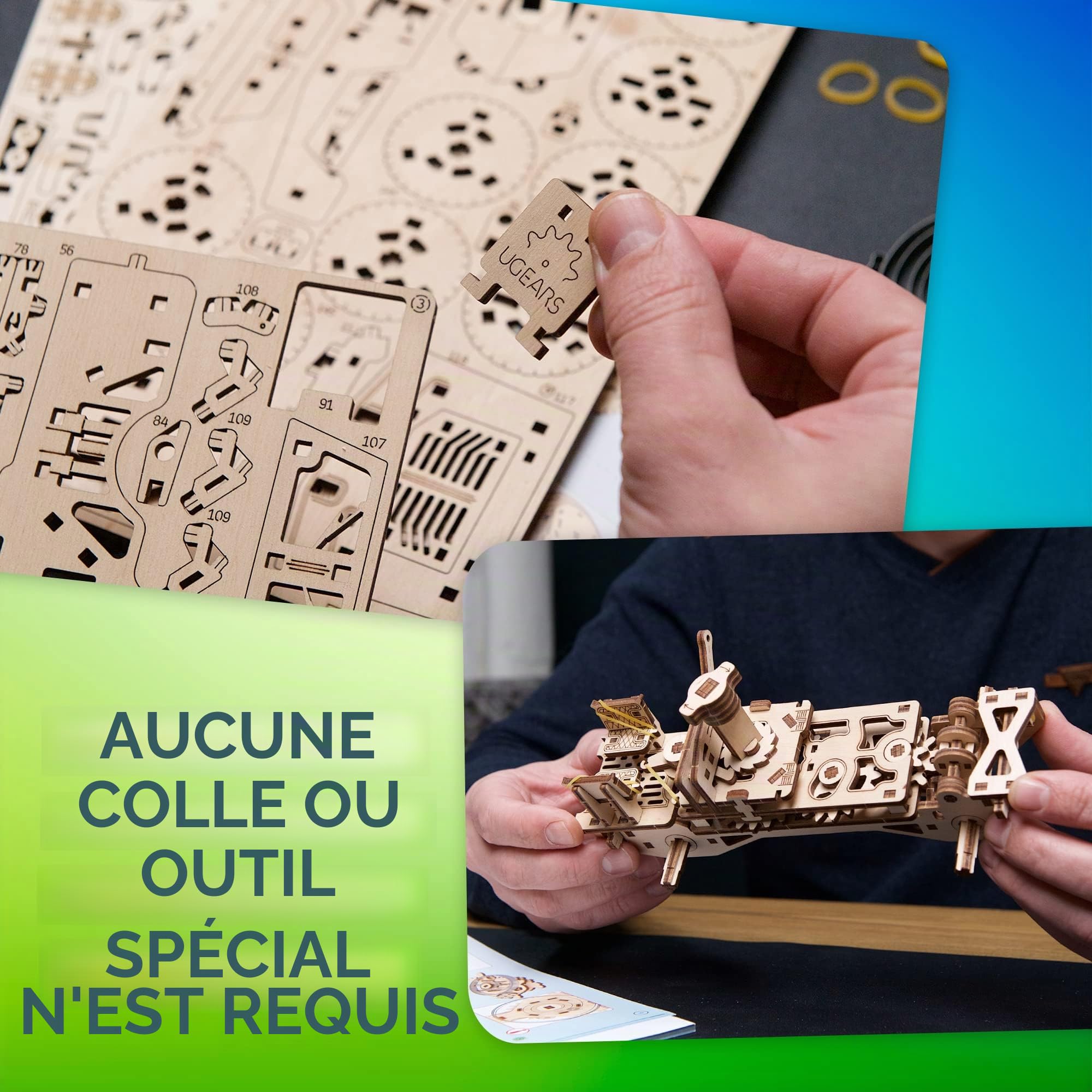 UGEARS Dozor-B Maquette en Bois a Construire Voiture - Puzzle 3D Bois Véhicule de Combat Mecanique - Casse Tete Adulte Construction Bois Puzles 3D pour Assembler et Améliorer la Créativité