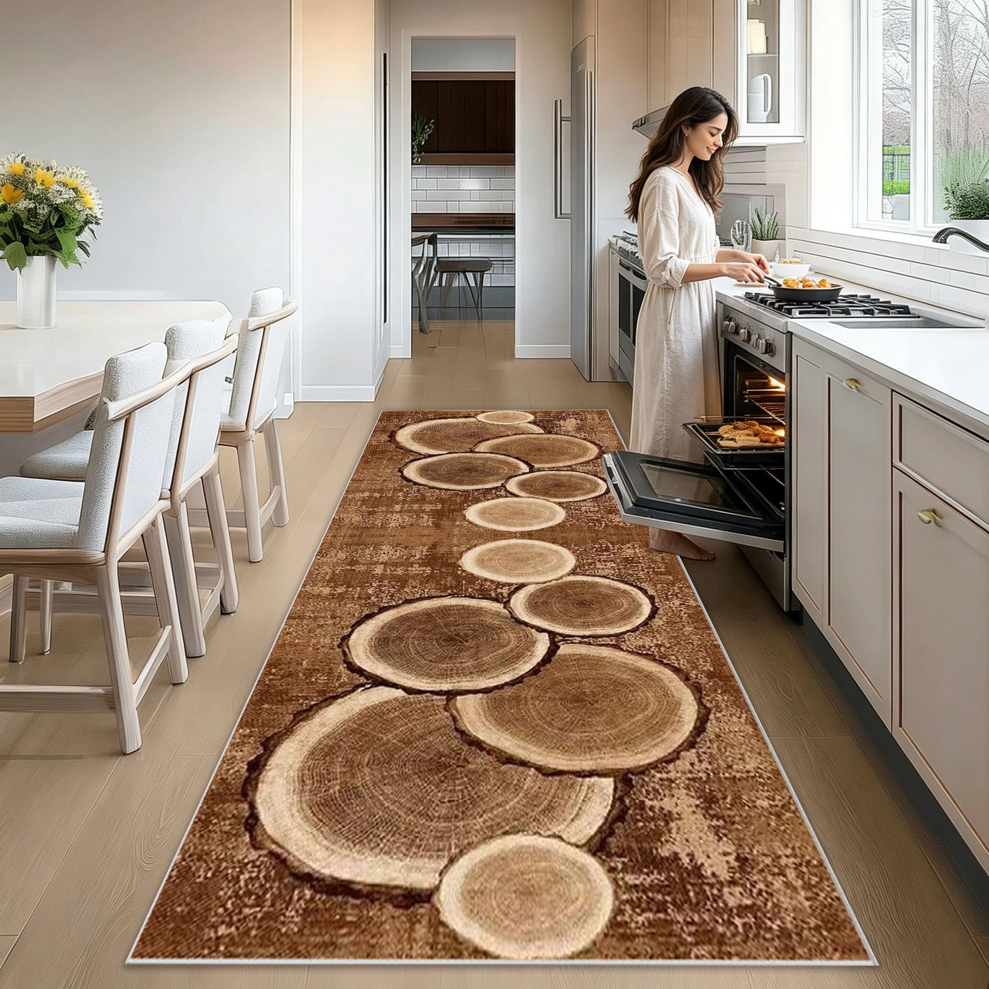 Alfombra pasillo larga 90x160 cm lavable y antideslizante para cocina y entrada