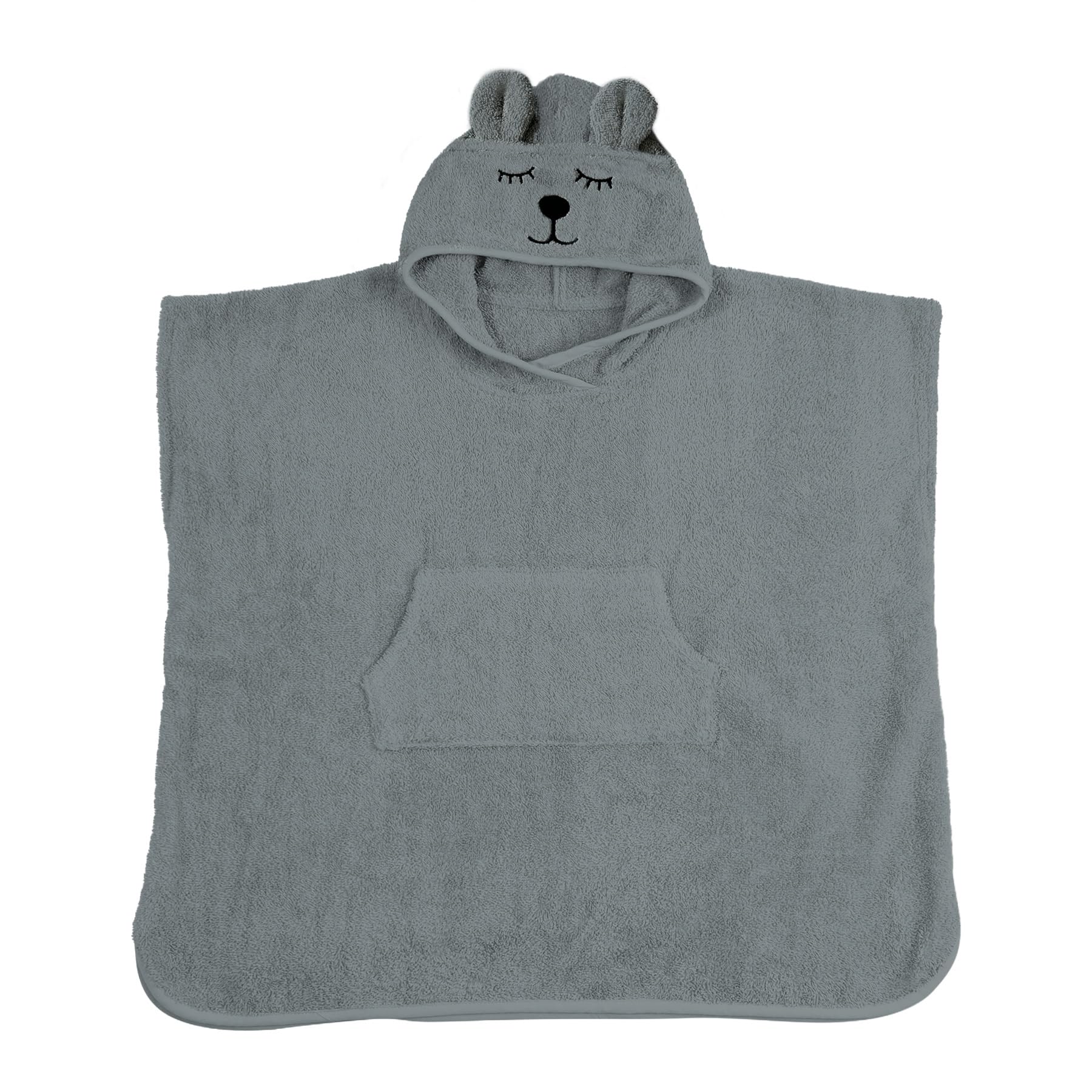 kikadu Poncho Eisbär für Babys & Kinder, GOTS-zertifiziertes Kinderhandtuch mit Kapuze, weiches Badetuch mit Tiermotiv, ideal für Bad, Schwimmbad & Strand, maschinenwaschbar bei 40 °C