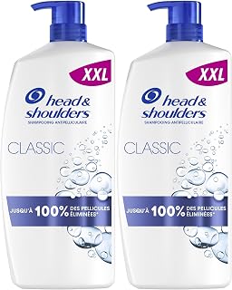 Head & Shoulders Classic Shampoing Antipelliculaire 2x800ml, soin cheveux flacon de 800 ml