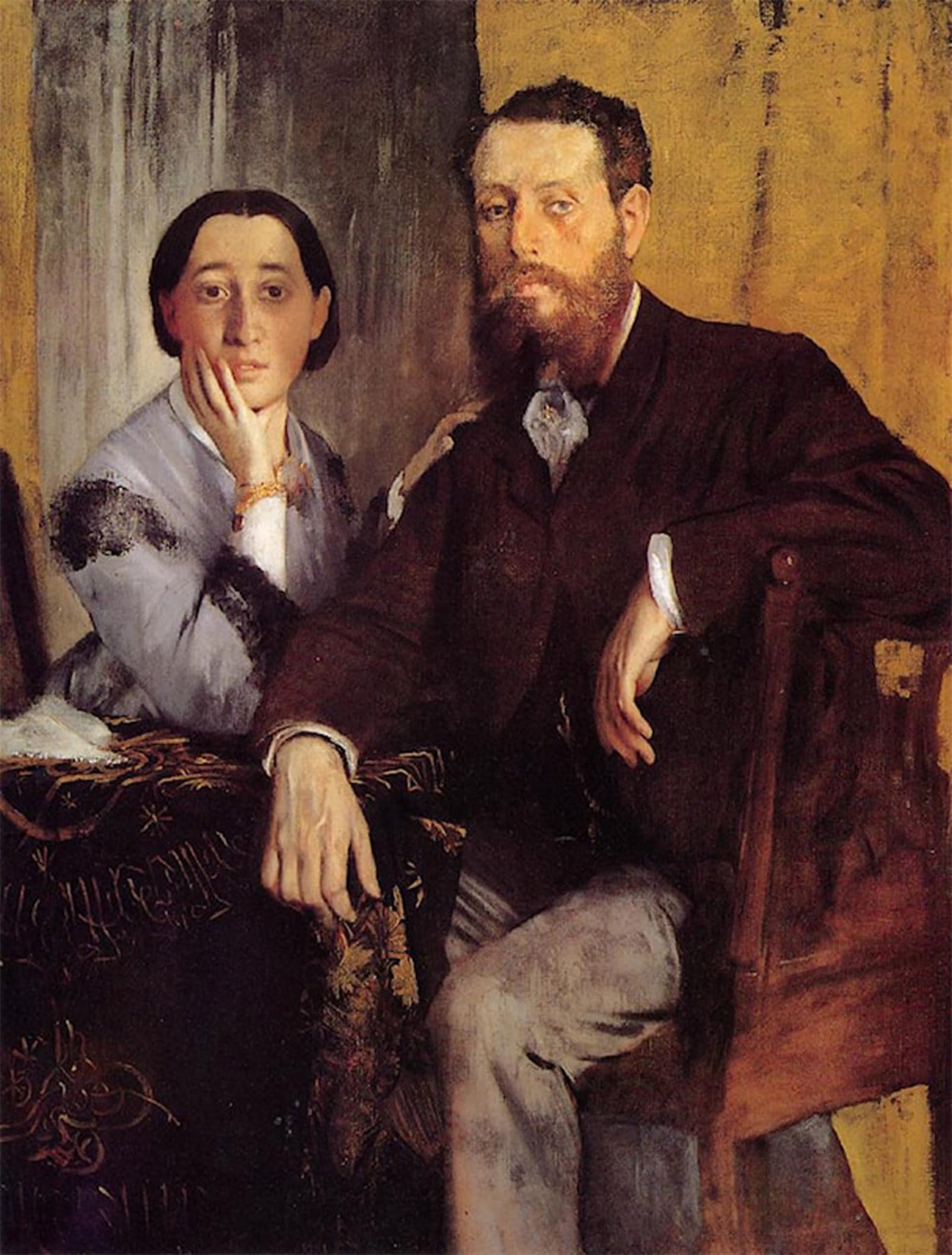 POSTERIIk Vintage Classic Picture Landscape Artwork Duchess Morbilli by Edgar Degas Portrait Canvas Painting for Office Home Decor 60x90cm