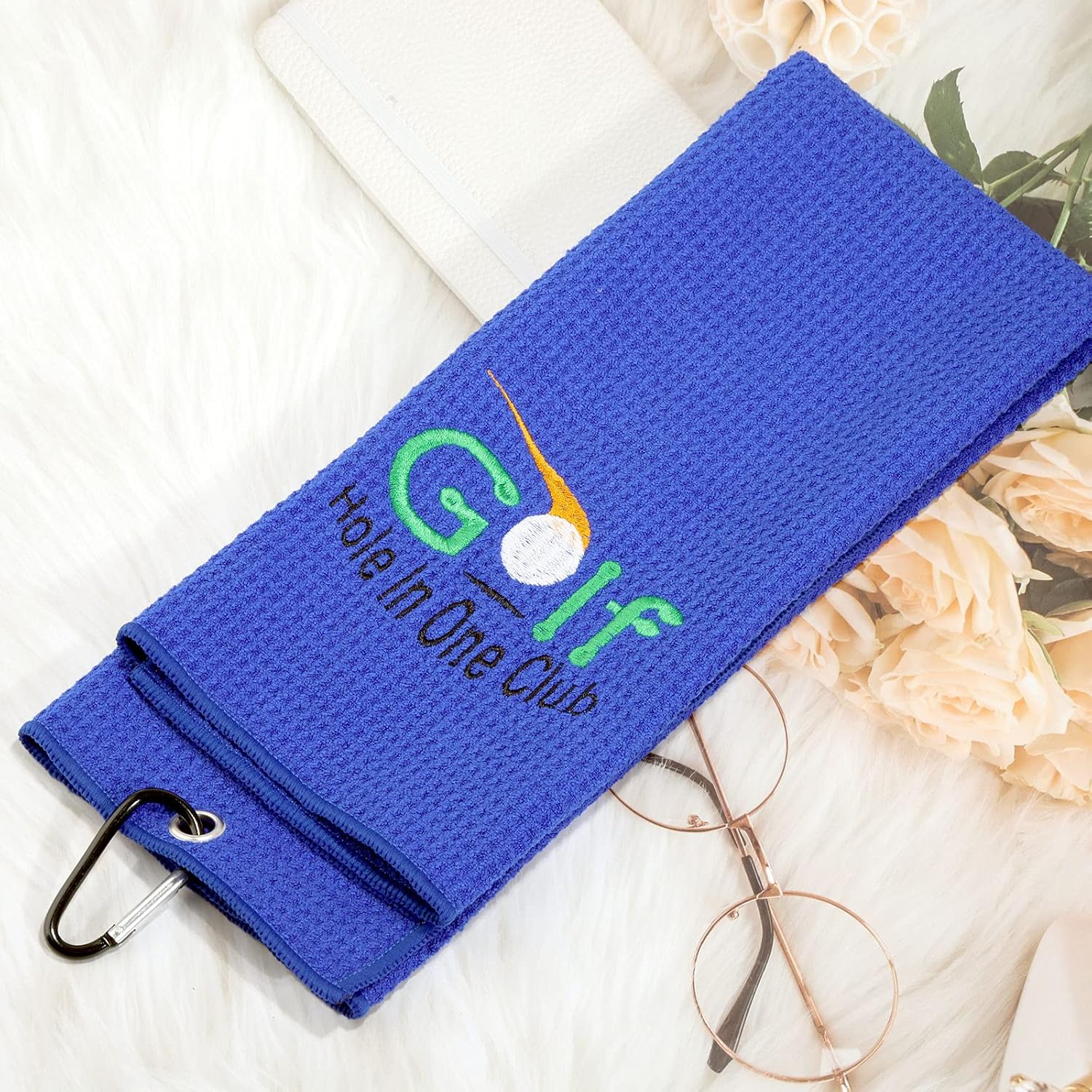 review MEIKIUP Grandpa Golf Towel Dad Golf Towel Embroidered Golf Towel Golf Papa Father Sport Towel with Clip Golf Events Gift Hole in One Club (Hole in One Club Towel)