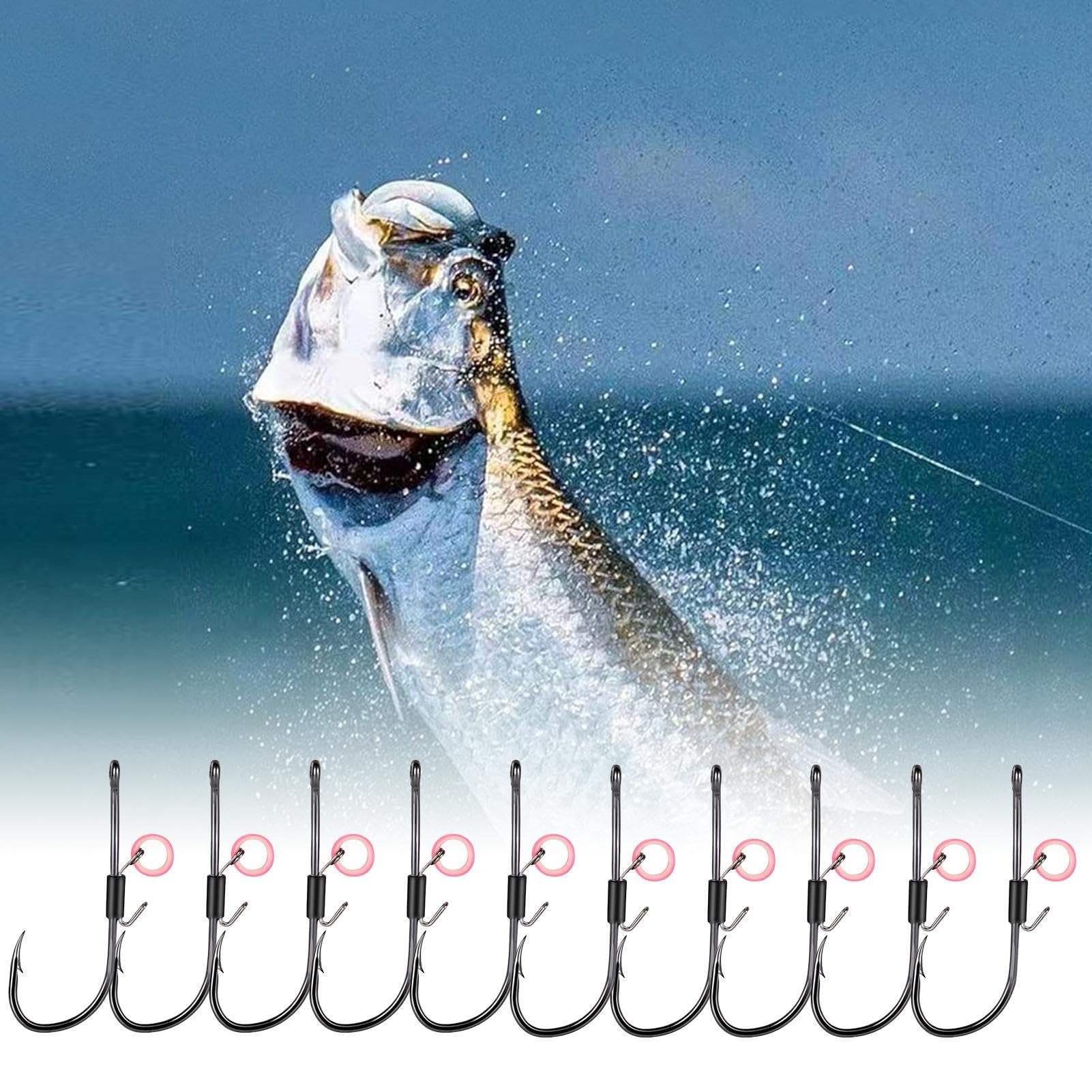 Fishing Hooks With Live Bait Saltwater Fishing Equipment 10 Pieces